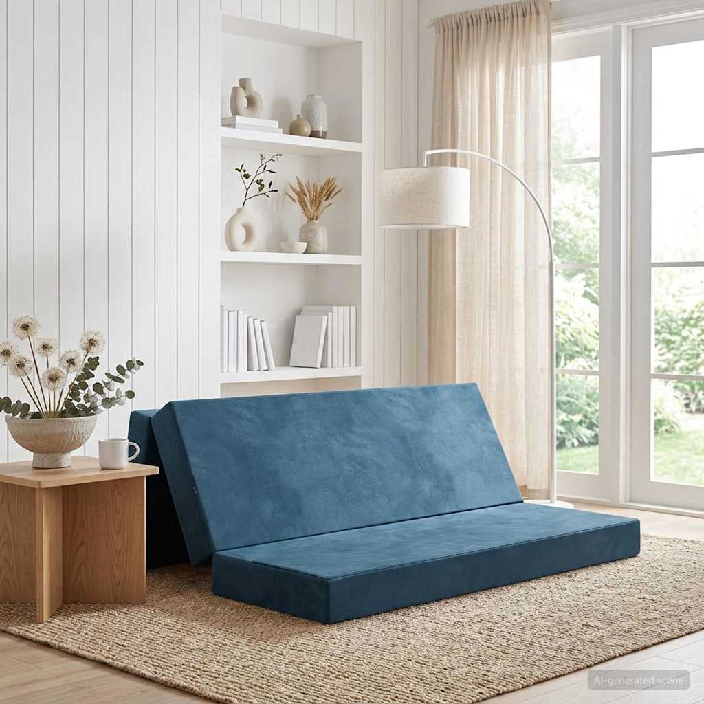 Klappsofa Bett 180 x 67 x 45 cm Blau