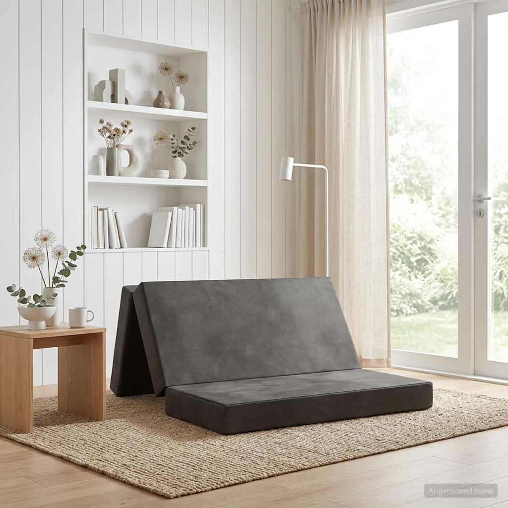 Klappsofa Bett 180 x 67 x 45 cm Hellgrau