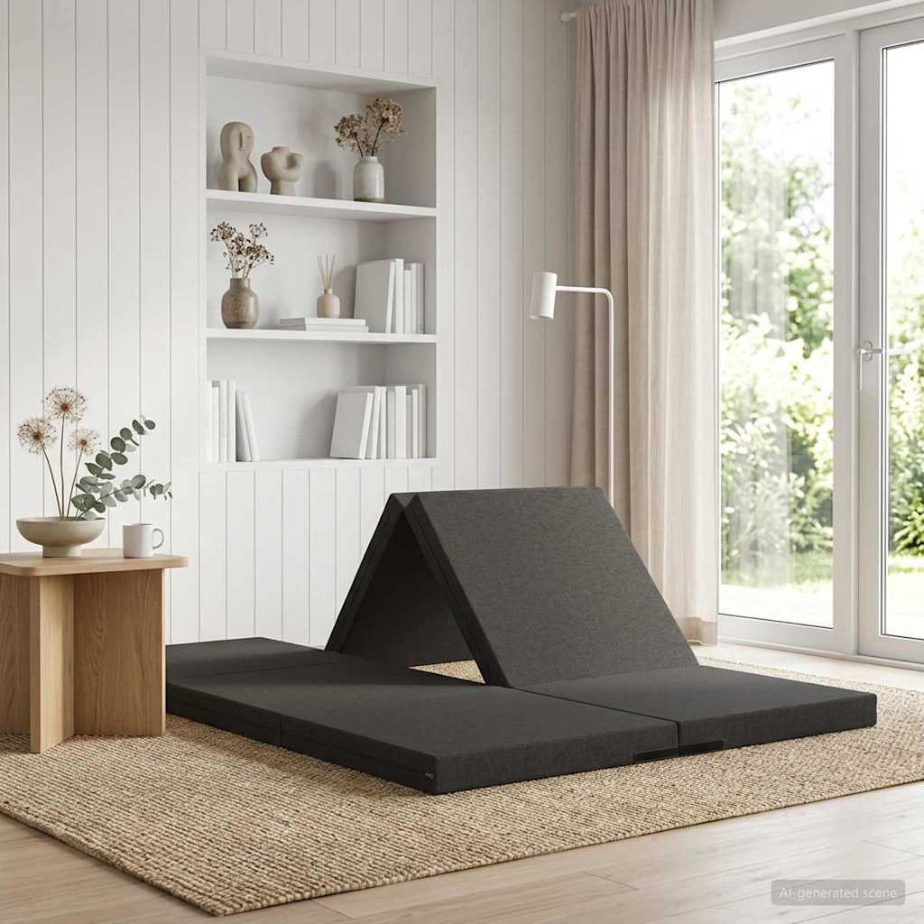 Klappsofa Bett 140 x 67 x 15 cm Dunkelgrau