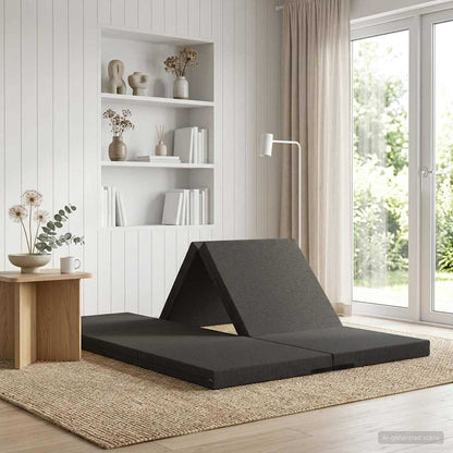 Klappsofa Bett 70 x 67 x 48 cm Dunkelgrau