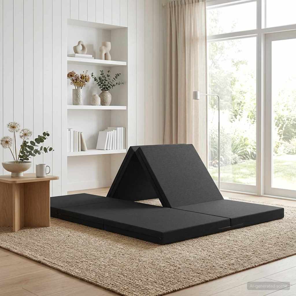 Klappsofa Bett 140 x 67 x 15 cm Schwarz