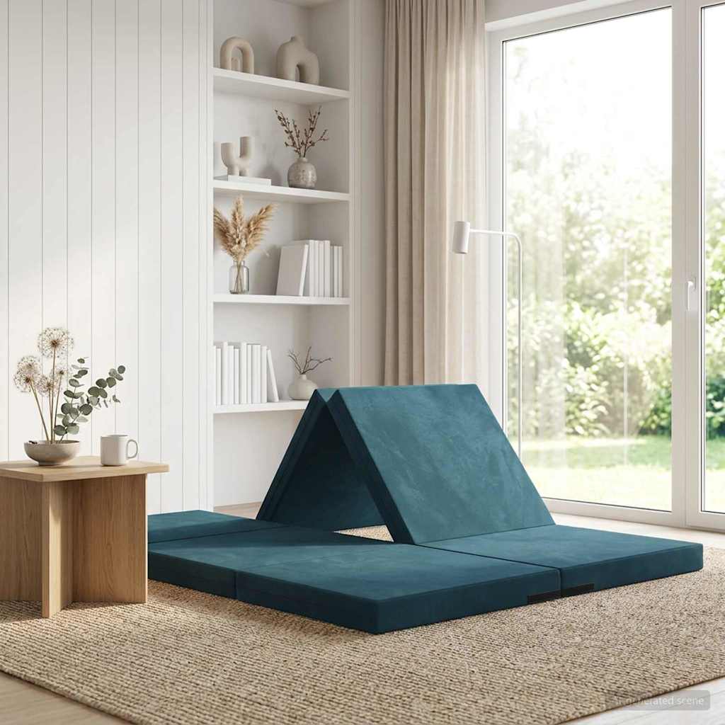Klappsofa Bett 140 x 67 x 15 cm Blau