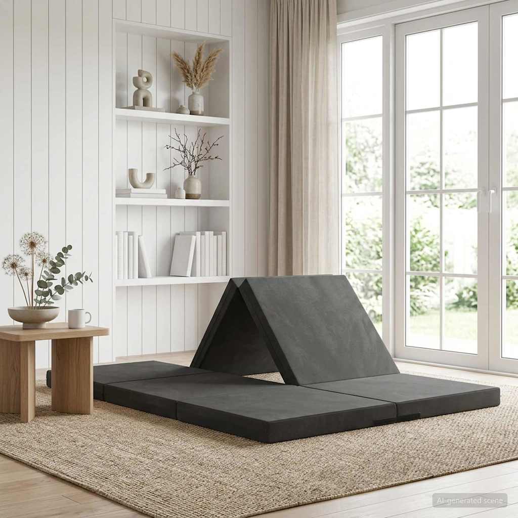 Klappsofa Bett 140 x 67 x 15 cm Dunkelgrau