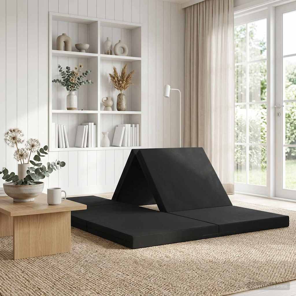 Klappsofa Bett 140 x 67 x 15 cm Schwarz