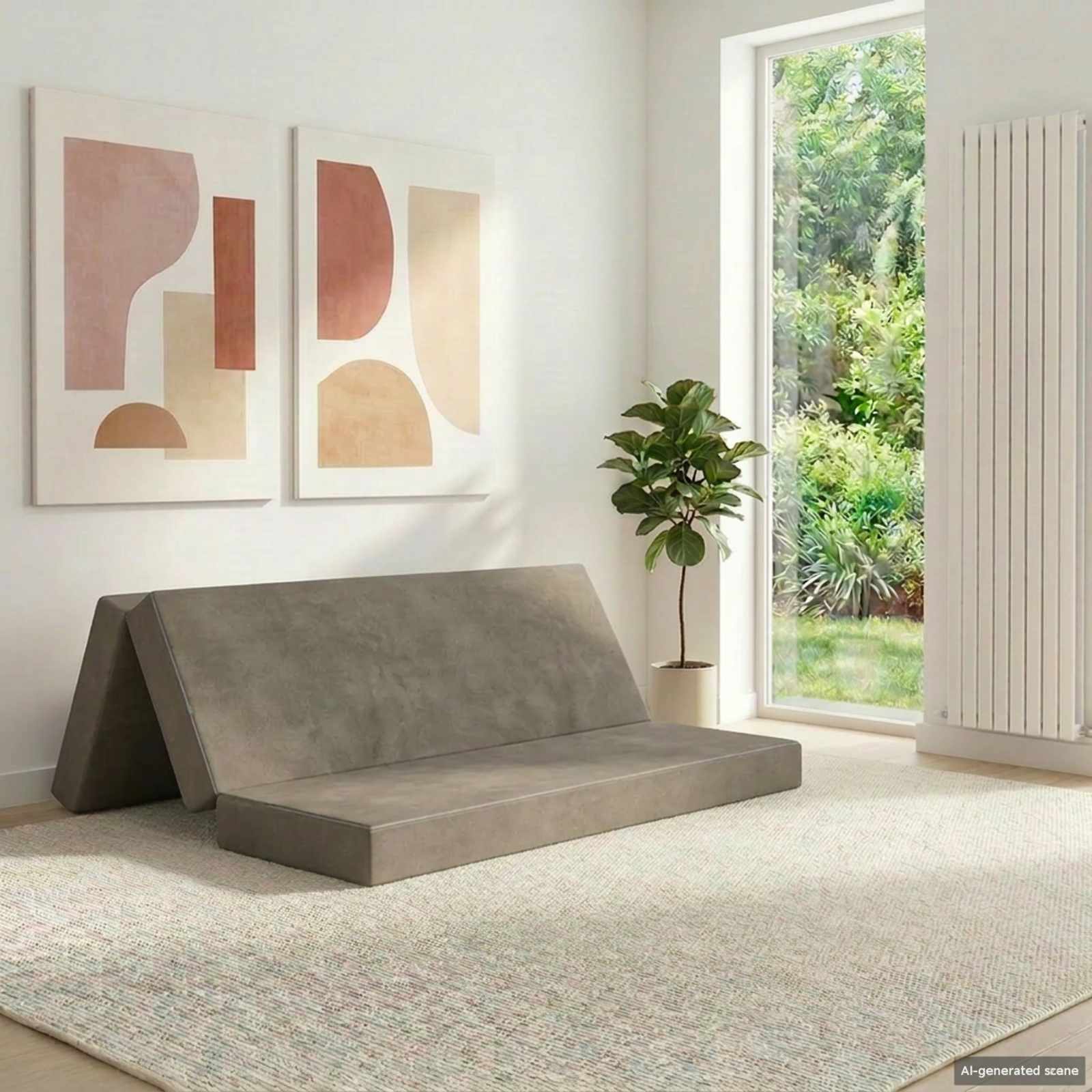 Klappsofa Bett 160 x 67 x 45 cm Hellgrau