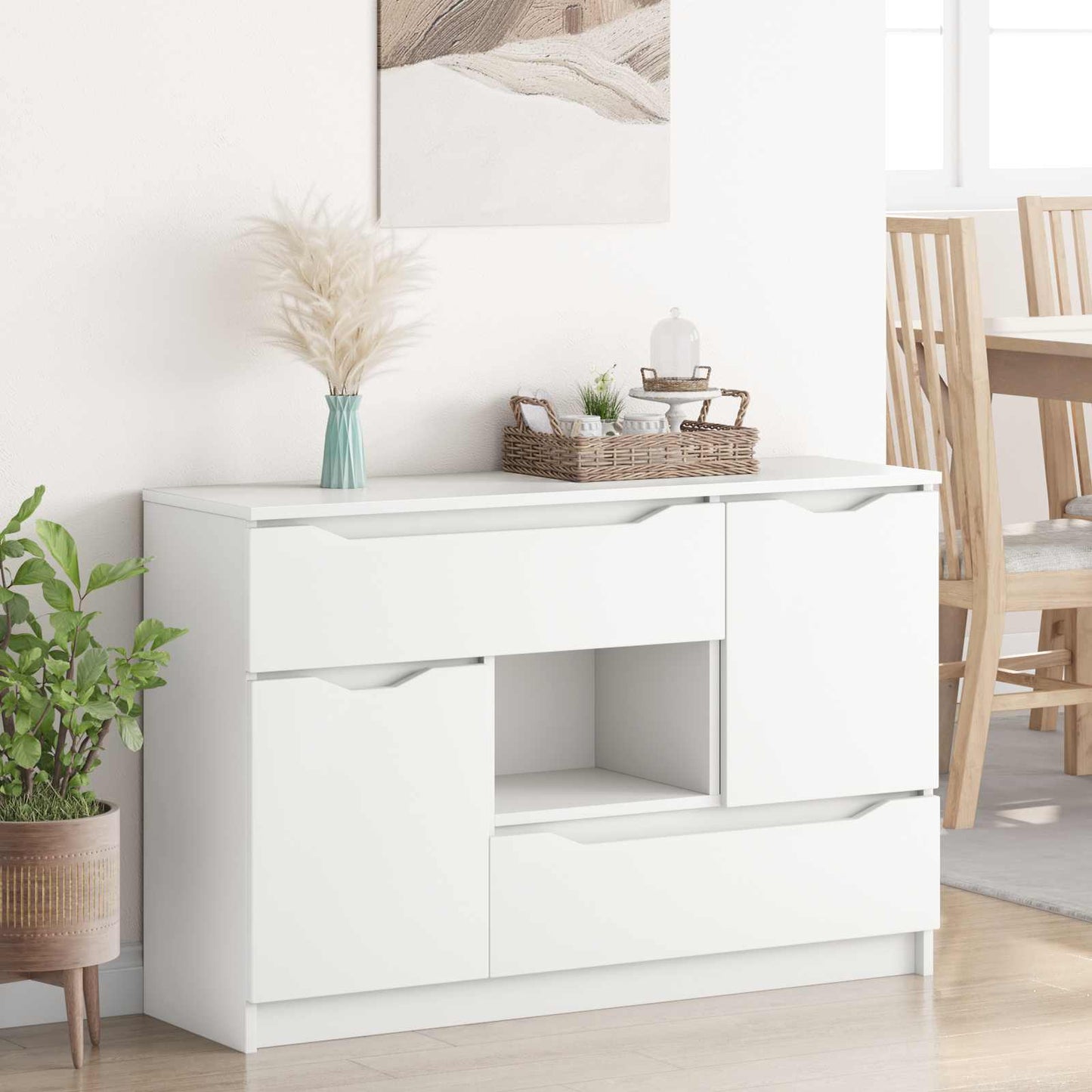 Sideboard Weiß 100 x 30 x 65,6 Holzwerkstoff