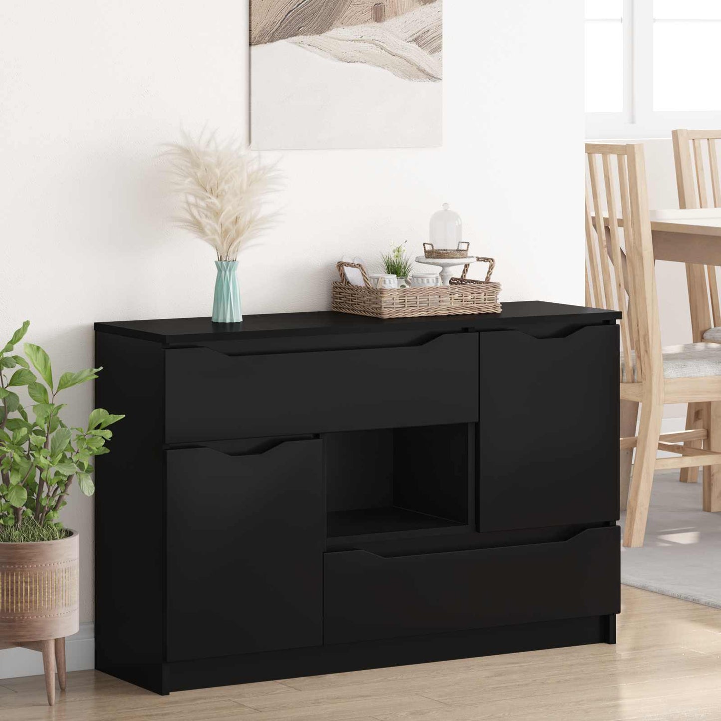 Sideboard Schwarz 100 x 30 x 65,6 Holzwerkstoff