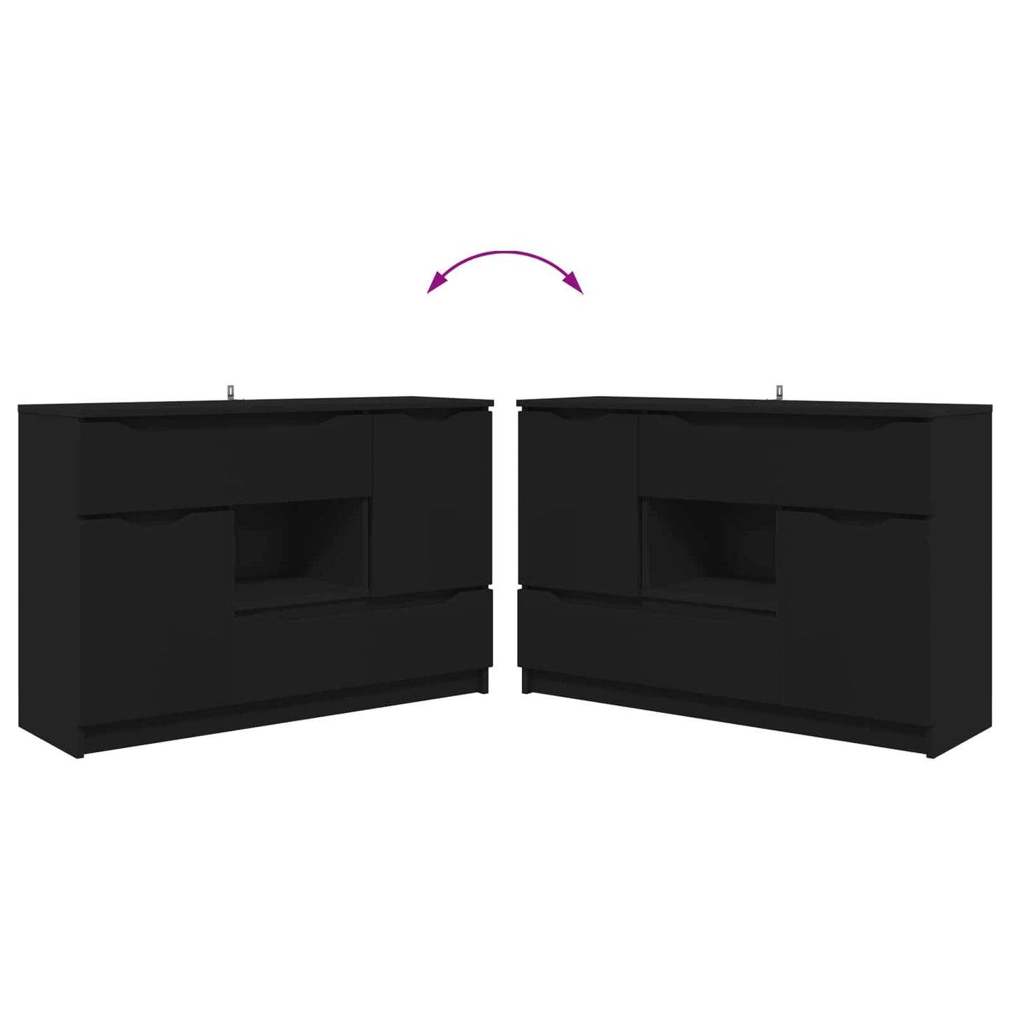 Sideboard Schwarz 100 x 30 x 65,6 Holzwerkstoff