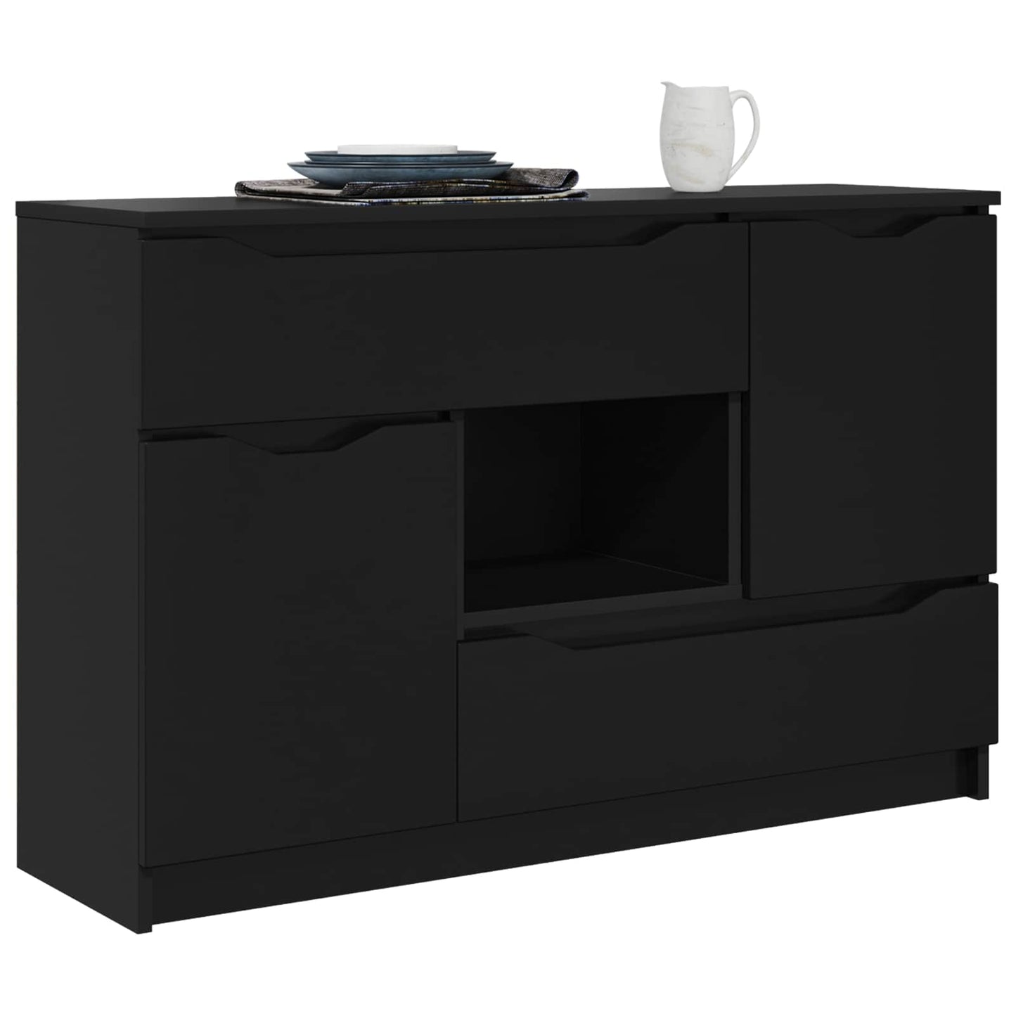 Sideboard Schwarz 100 x 30 x 65,6 Holzwerkstoff