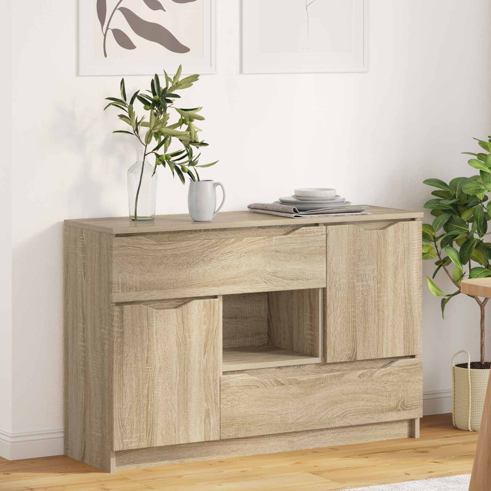 Sideboard Sonoma-Eiche 100 x 30 x 65,6 Holzwerkstoff