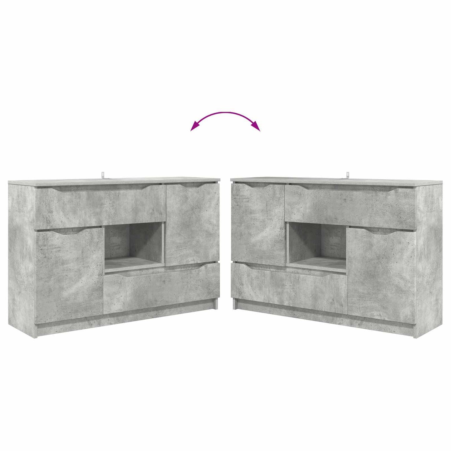 Sideboard Beton Grau 100 x 30 x 65,6 Holzwerkstoff