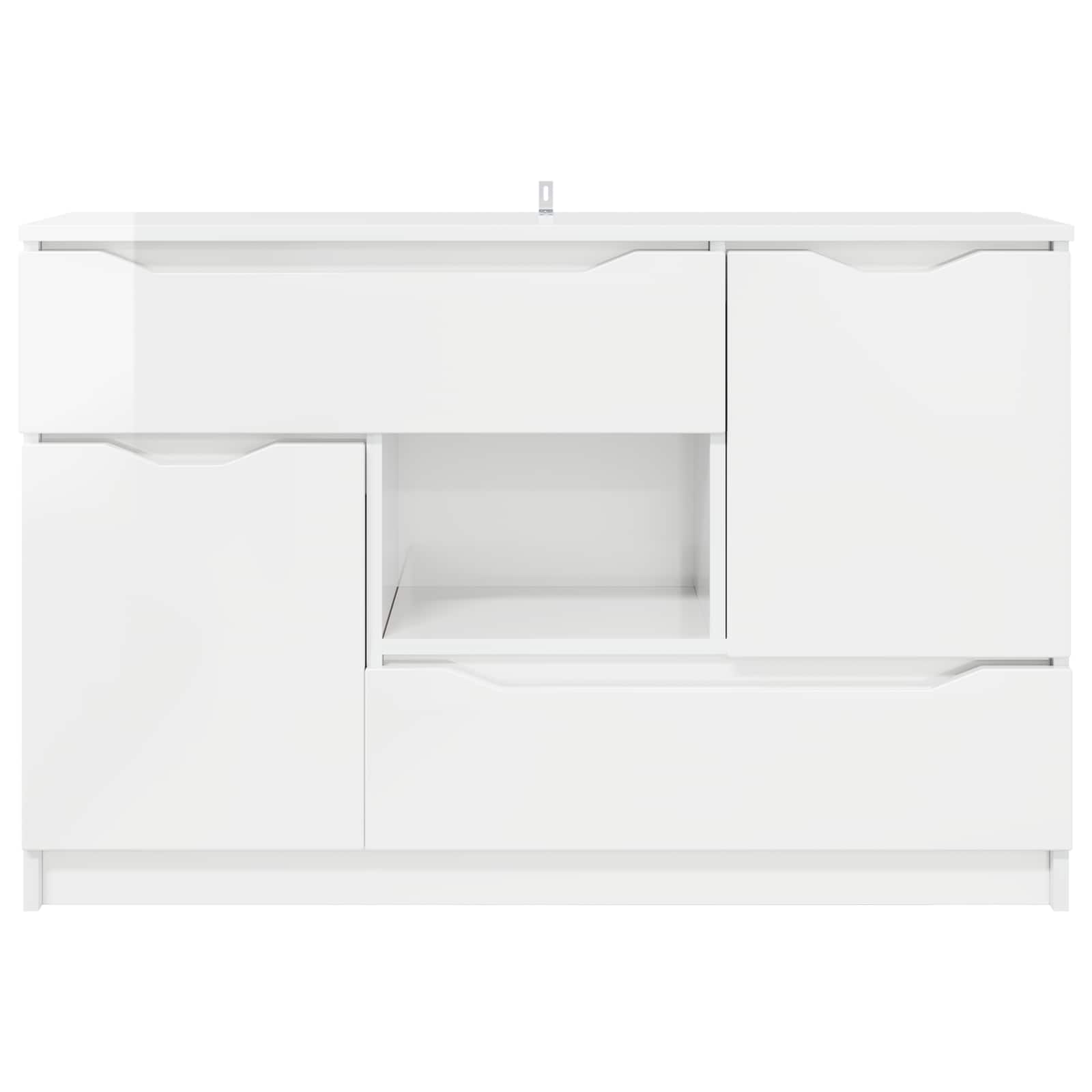 Sideboard Hochglanz Weiß 100 x 30 x 65,6 Holzwerkstoff
