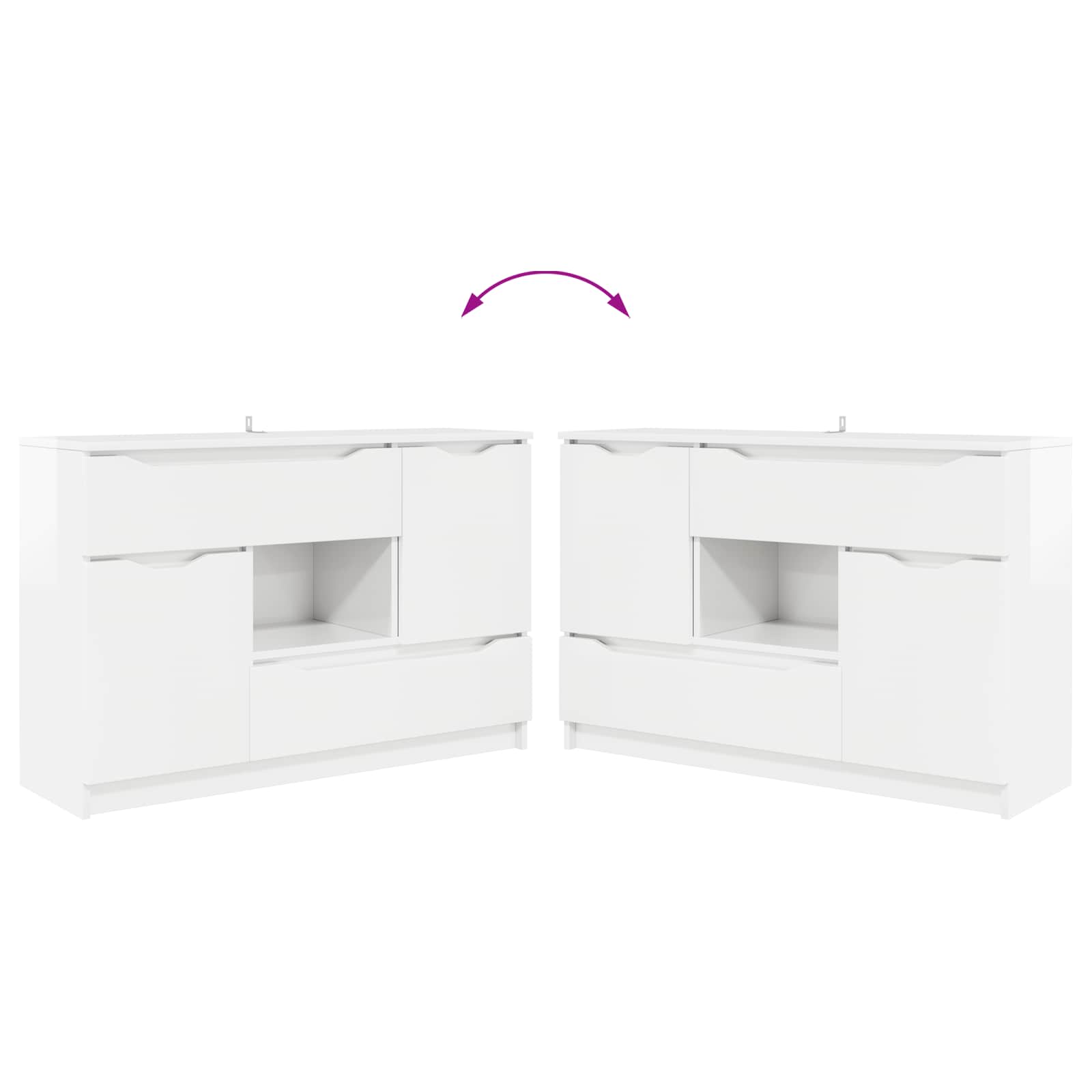 Sideboard Hochglanz Weiß 100 x 30 x 65,6 Holzwerkstoff