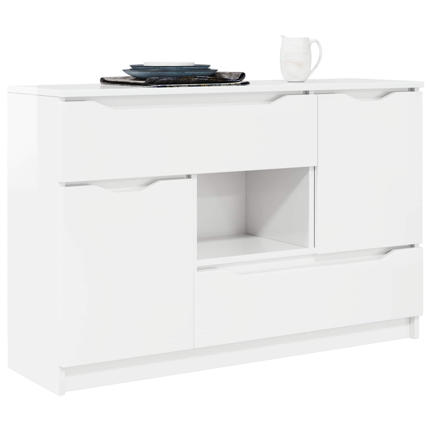 Sideboard Hochglanz Weiß 100 x 30 x 65,6 Holzwerkstoff