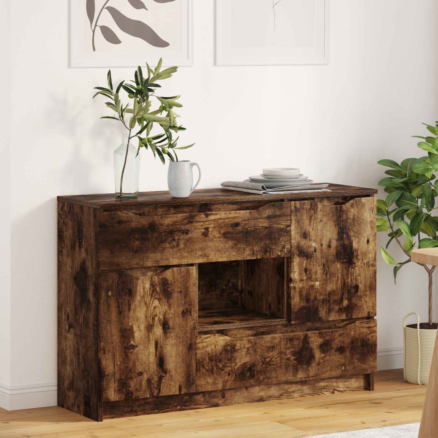 Sideboard Geräucherte Eiche 100 x 30 x 65,6 Holzwerkstoff