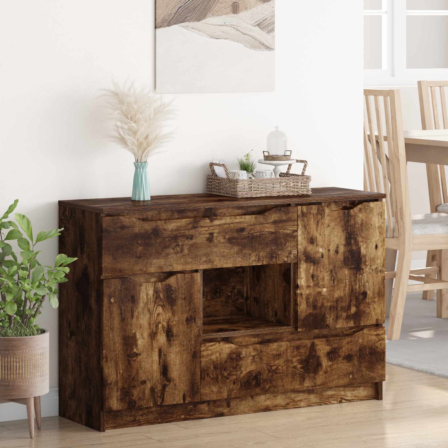 Sideboard Geräucherte Eiche 100 x 30 x 65,6 Holzwerkstoff