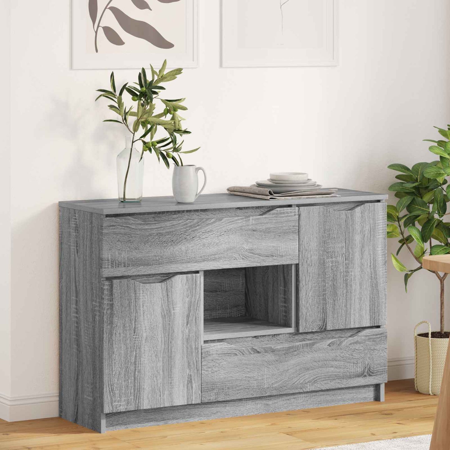 Sideboard Graues Sonoma 100 x 30 x 65,6 Holzwerkstoff