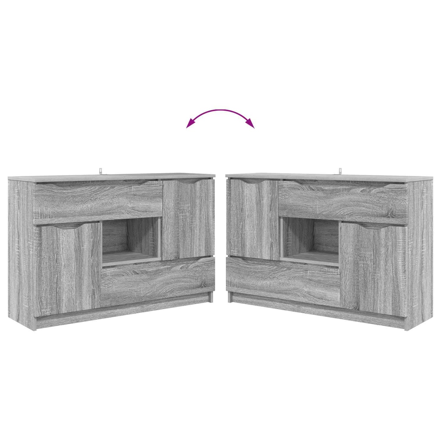 Sideboard Graues Sonoma 100 x 30 x 65,6 Holzwerkstoff