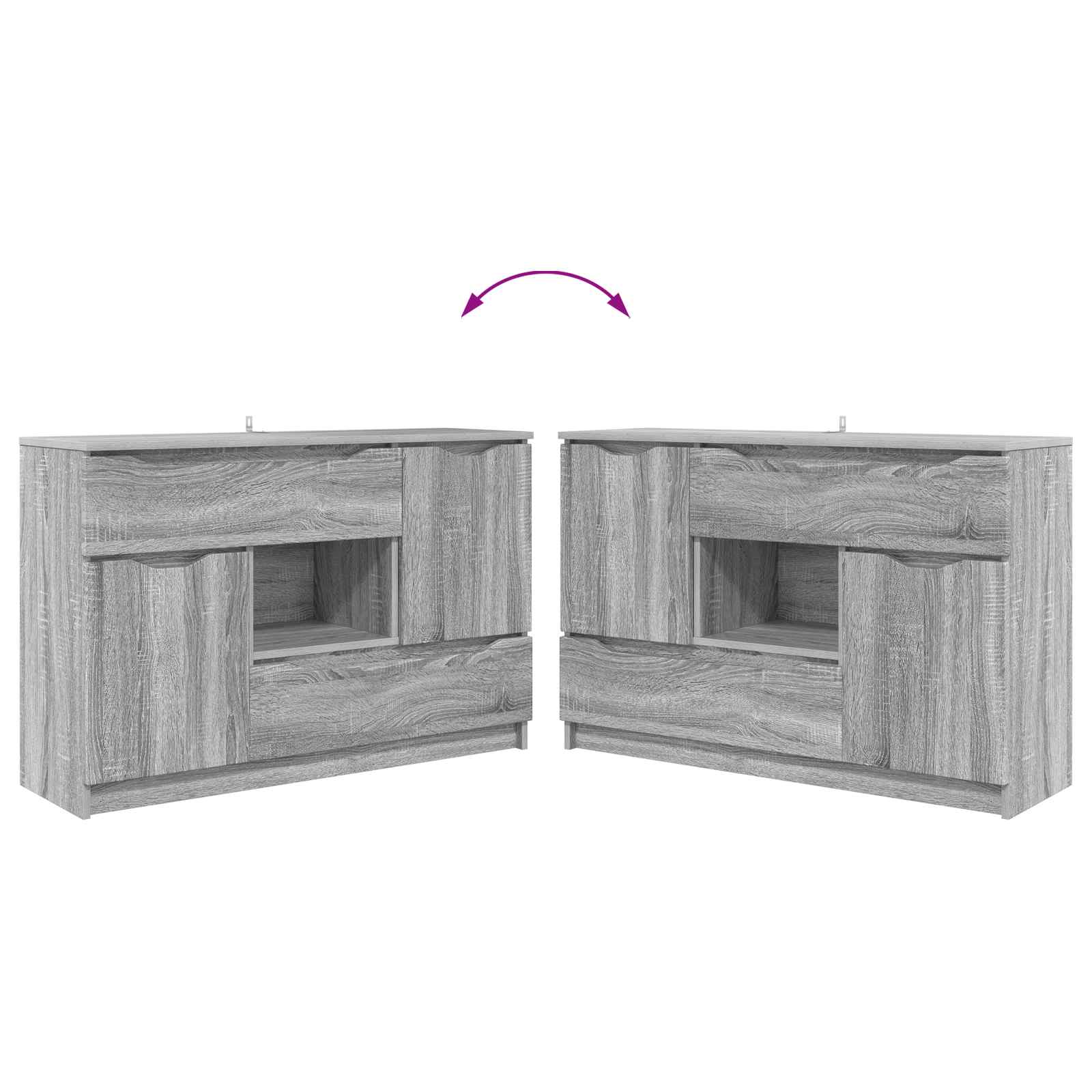 Sideboard Graues Sonoma 100 x 30 x 65,6 Holzwerkstoff