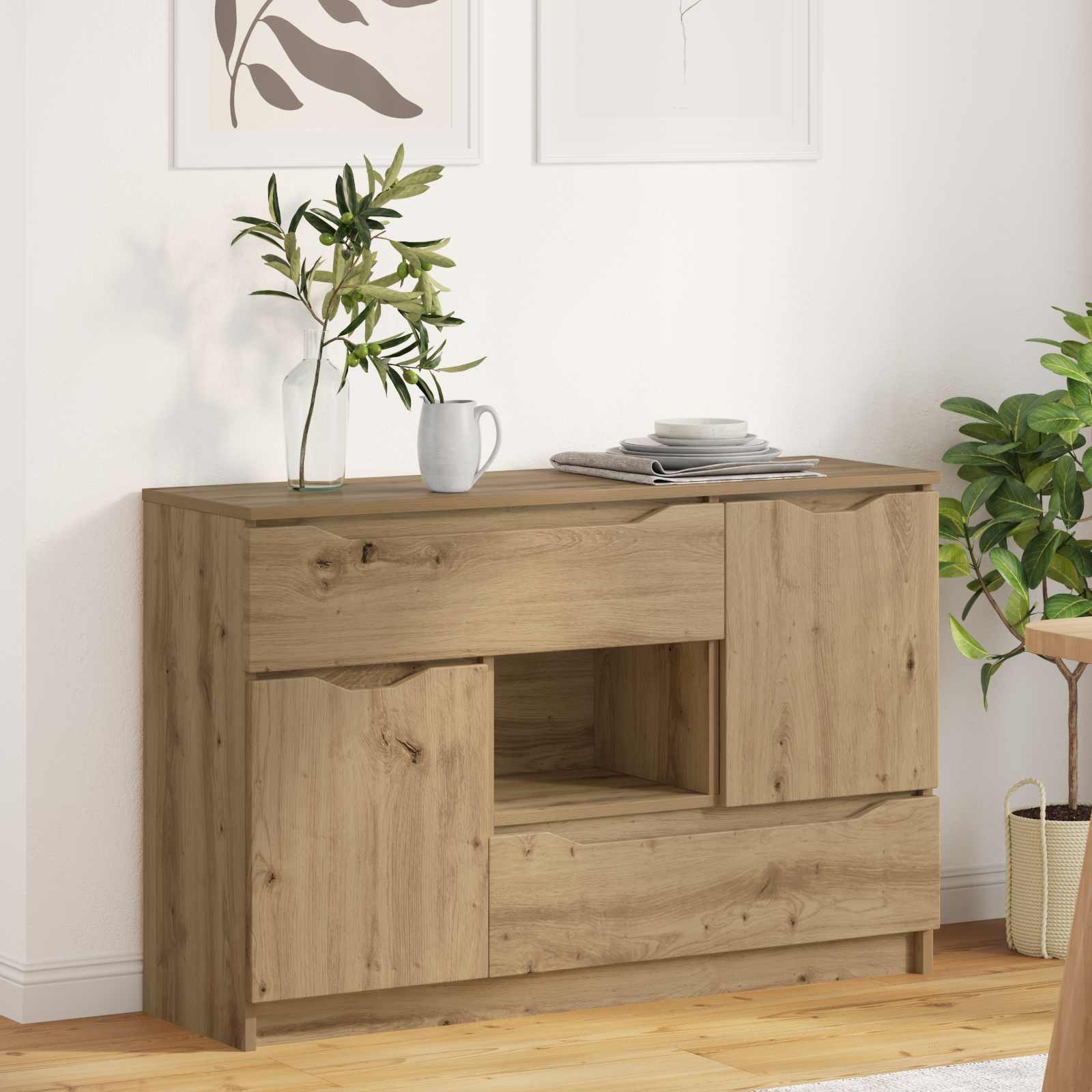 Sideboard Artisan-Eiche 100 x 30 x 65,6 Holzwerkstoff