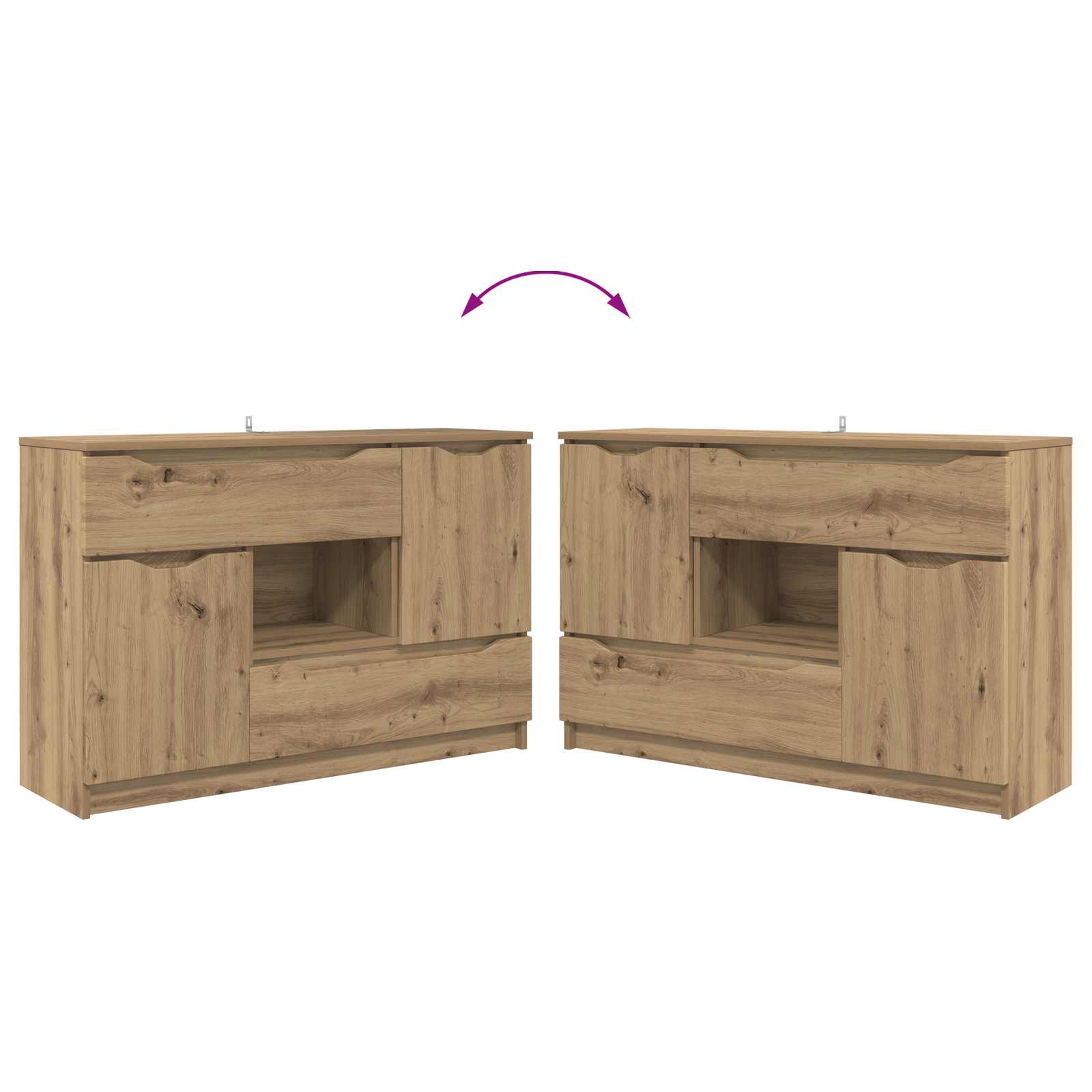 Sideboard Artisan-Eiche 100 x 30 x 65,6 Holzwerkstoff