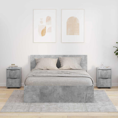 Nachttische 2 stk. Beton Grau 30,5 x 30 x 43 cm Holzwerkstoff