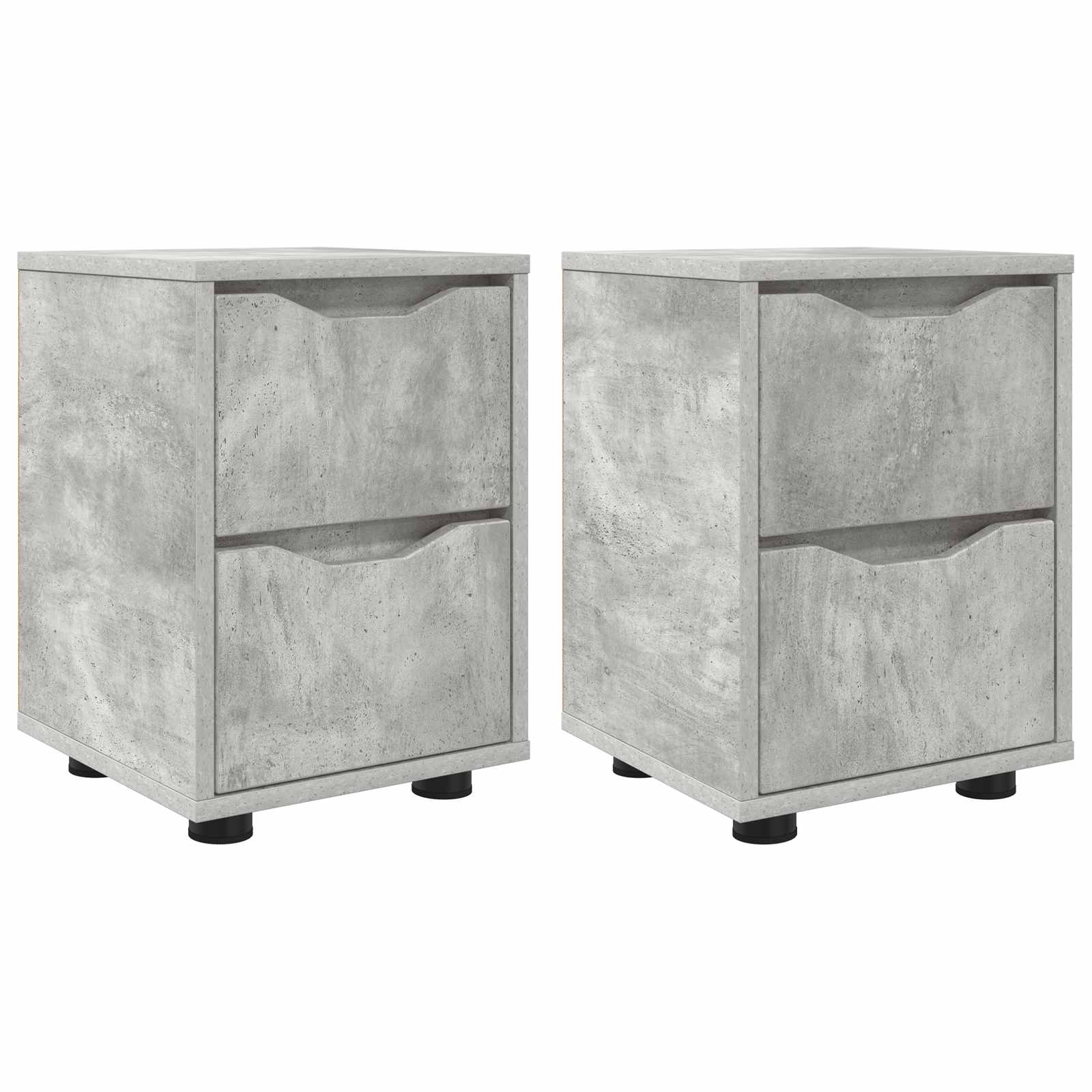 Nachttische 2 stk. Beton Grau 30,5 x 30 x 43 cm Holzwerkstoff