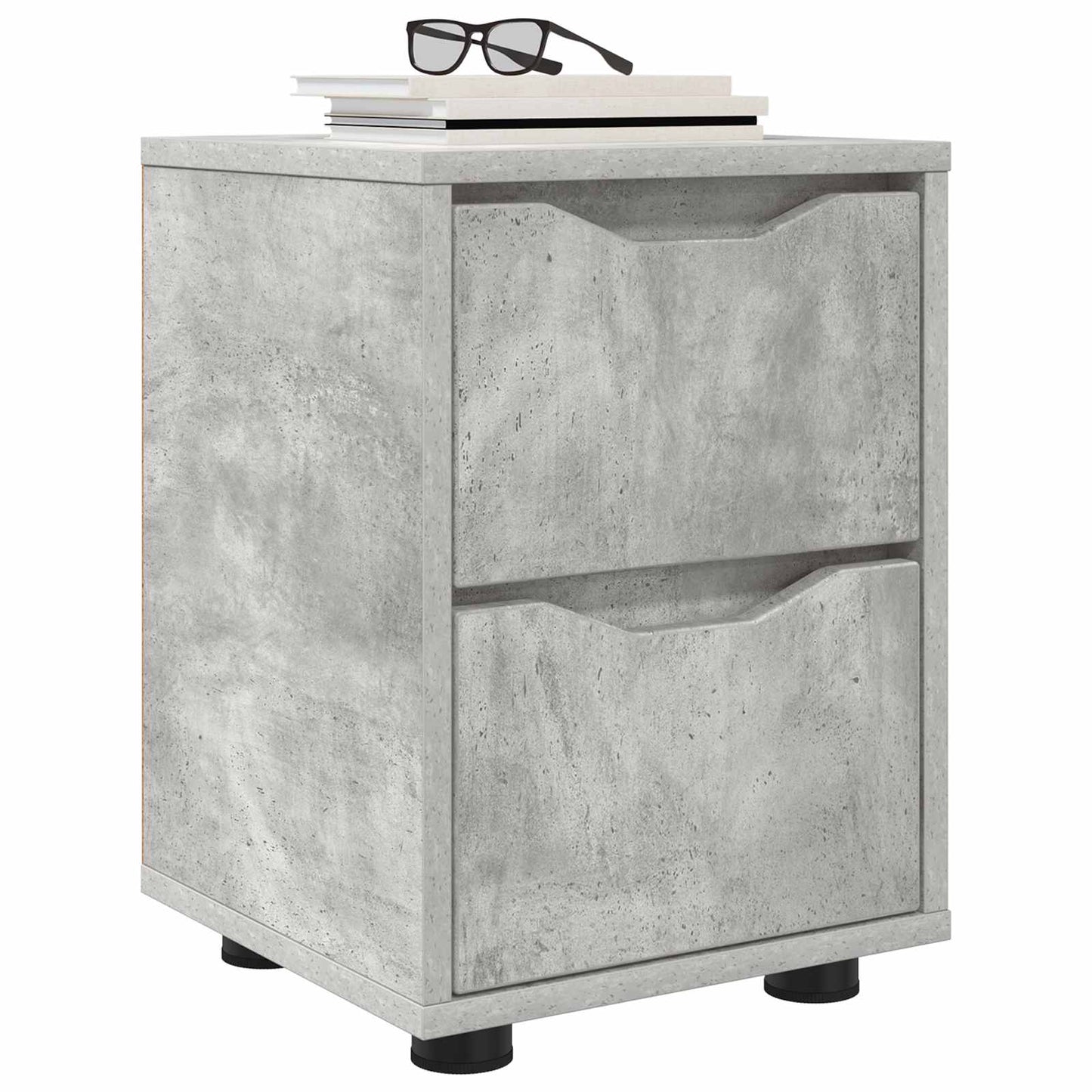 Nachttische 2 stk. Beton Grau 30,5 x 30 x 43 cm Holzwerkstoff
