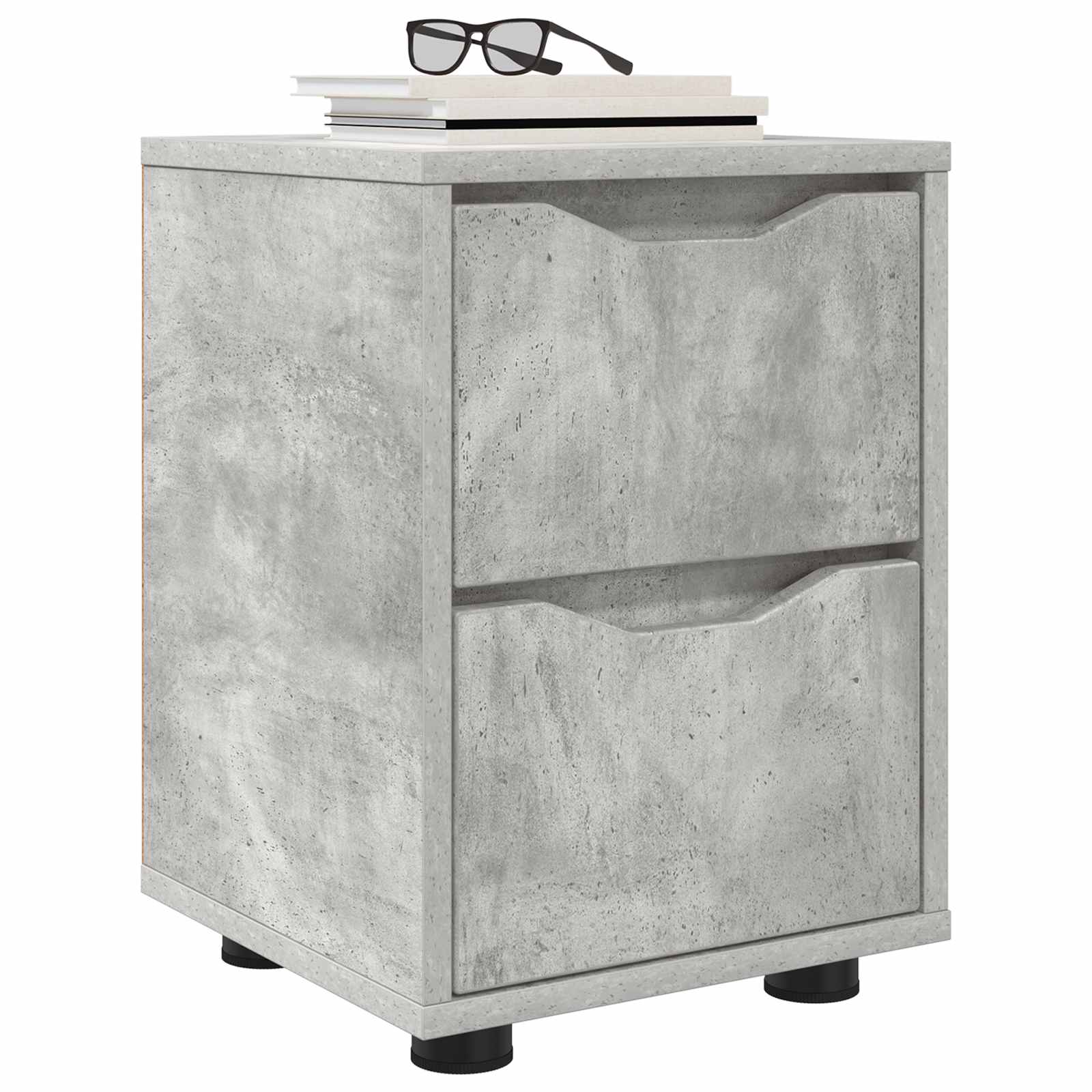 Nachttische 2 stk. Beton Grau 30,5 x 30 x 43 cm Holzwerkstoff