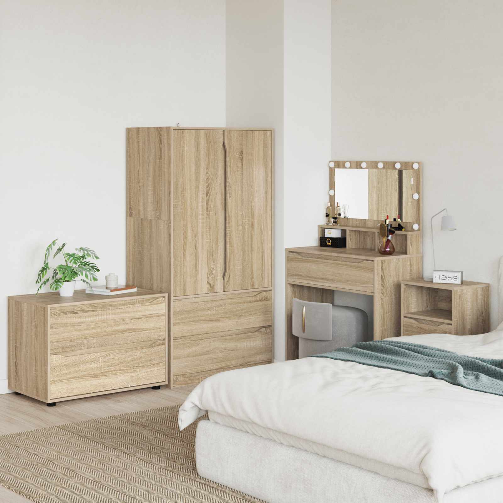 Aufbewahrungsschrank 80 x 48 x 57 cm Holzwerkstoff Sonoma-Eiche
