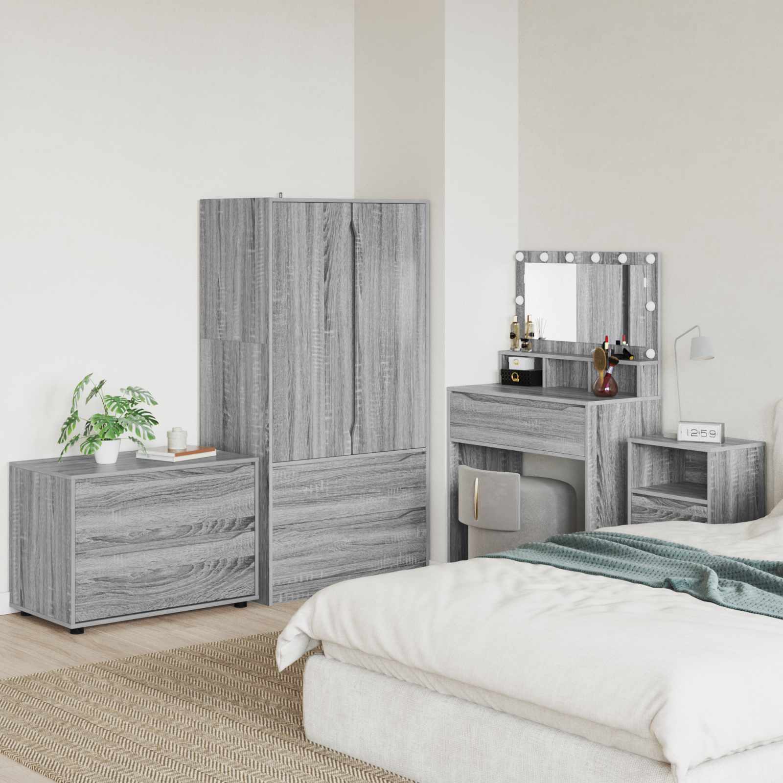 Aufbewahrungsschrank 80 x 48 x 57 cm Holzwerkstoff Sonoma-Grau