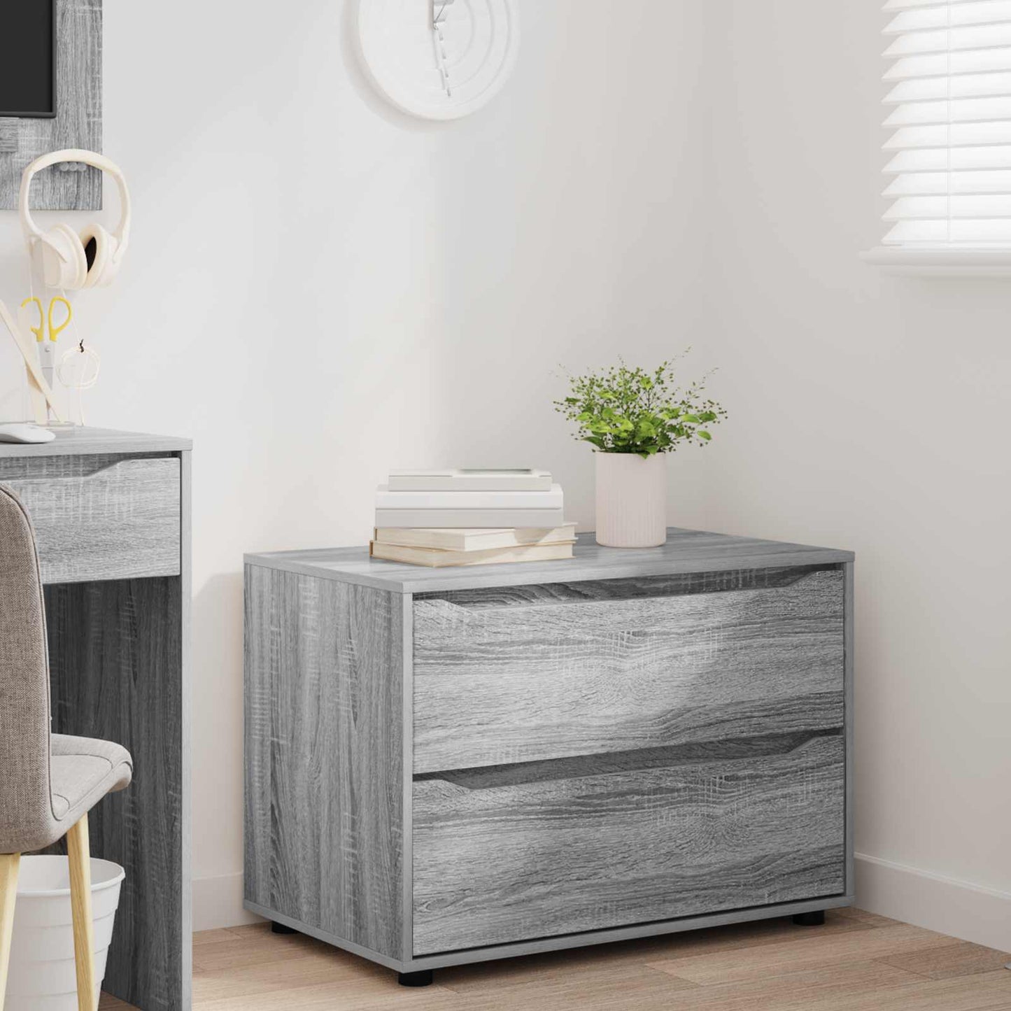 Aufbewahrungsschrank 80 x 48 x 57 cm Holzwerkstoff Sonoma-Grau