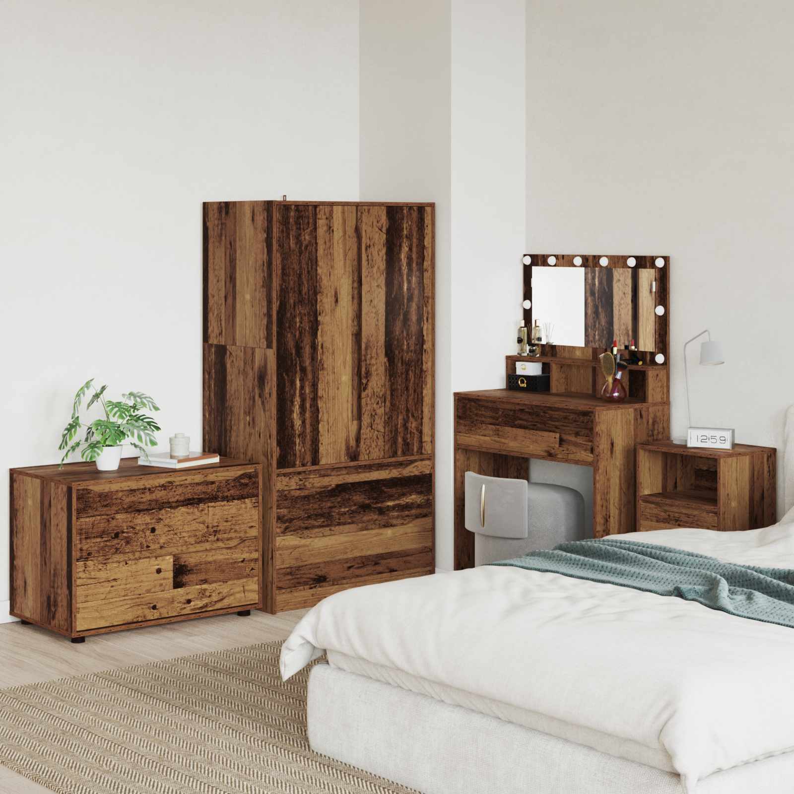 Aufbewahrungsschrank 80 x 48 x 57 cm Holzwerkstoff Altholz