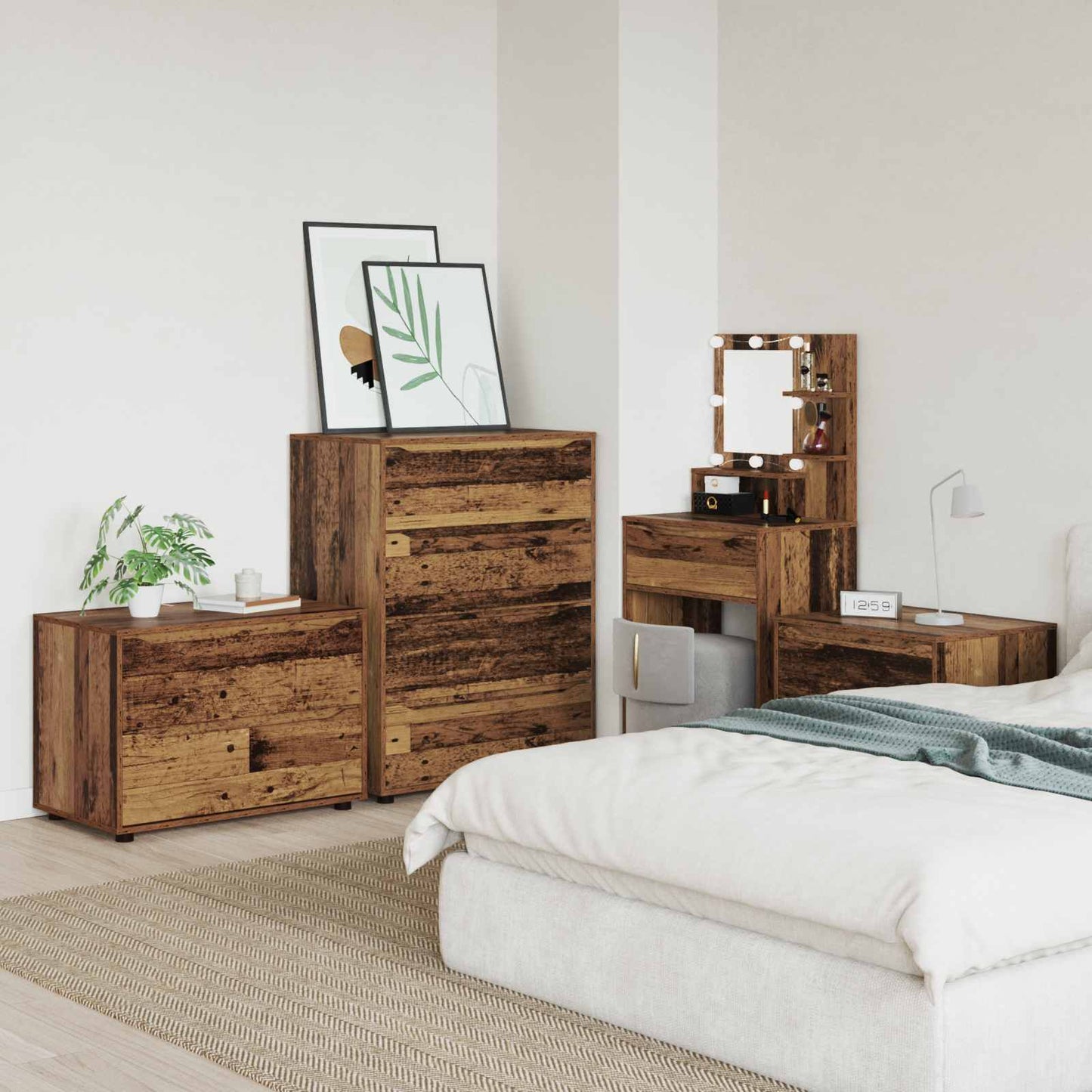Aufbewahrungsschrank 80 x 48 x 57 cm Holzwerkstoff Altholz