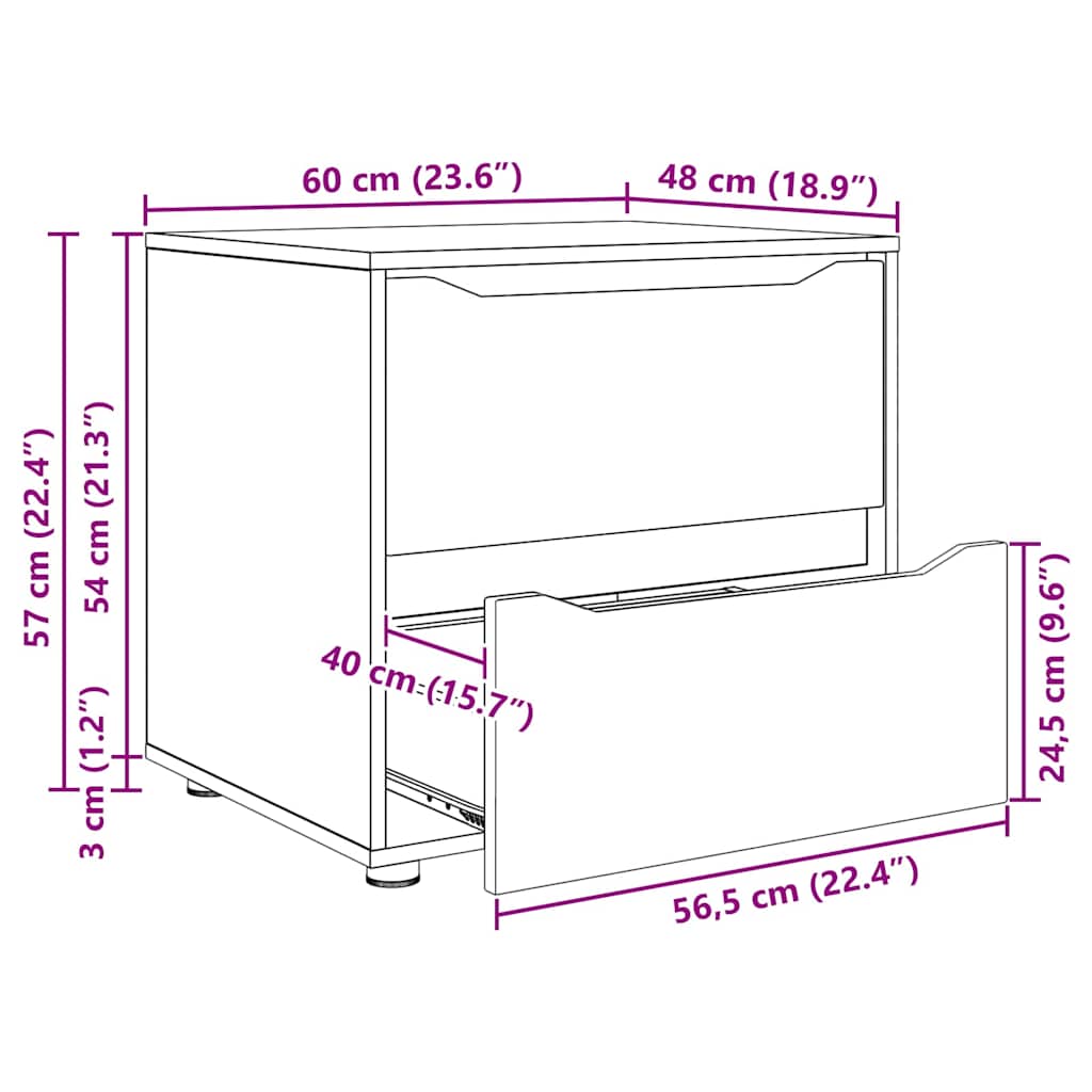 Aufbewahrungsschrank 60 x 48 x 57 cm Holzwerkstoff Weiß