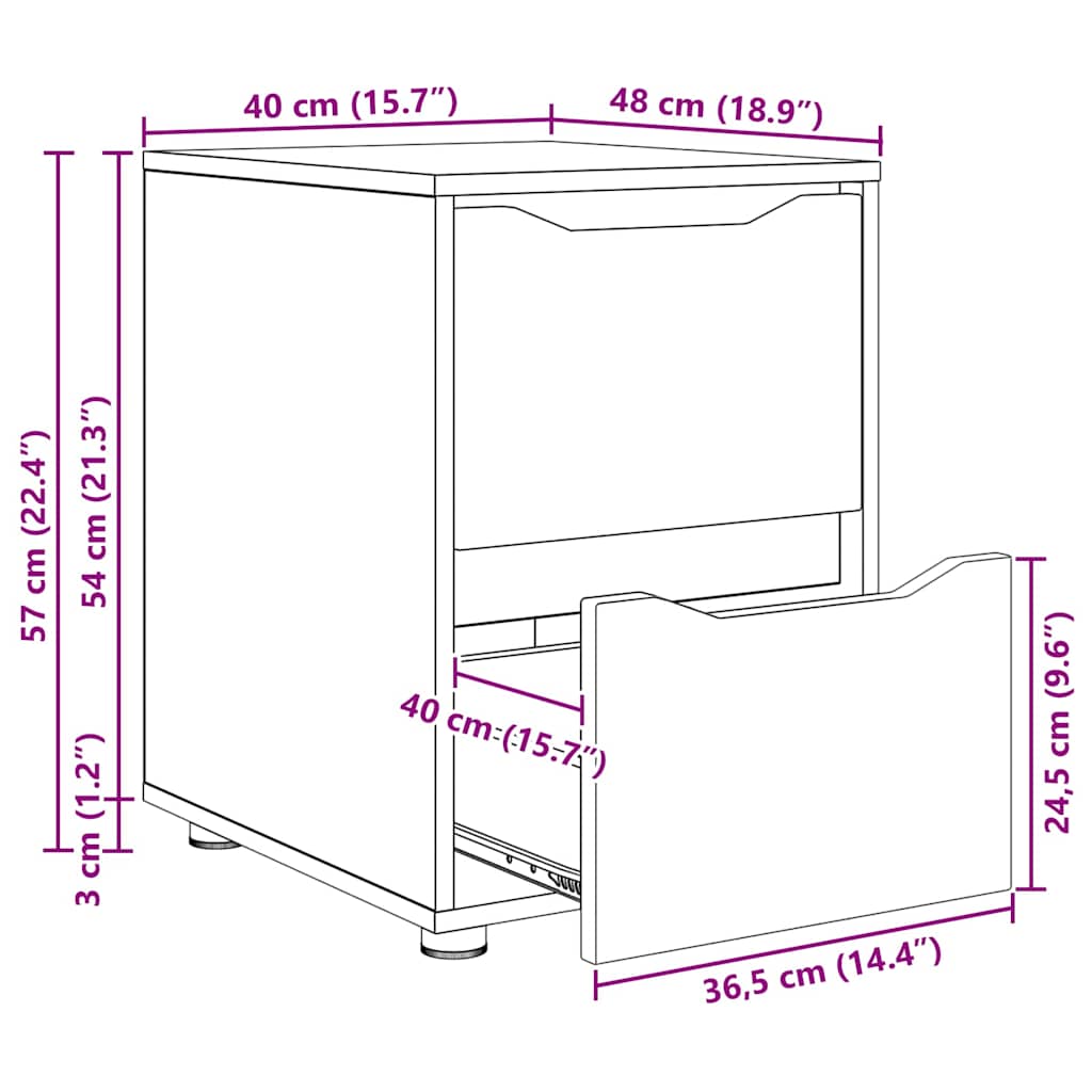 Aufbewahrungsschrank 40 x 48 x 57 cm Holzwerkstoff Schwarz