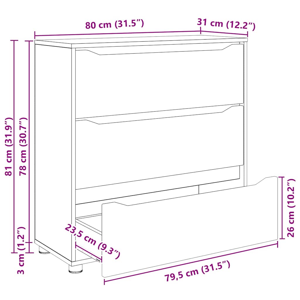 Aufbewahrungsschrank 80 x 31 x 81 cm Holzwerkstoff Weiß