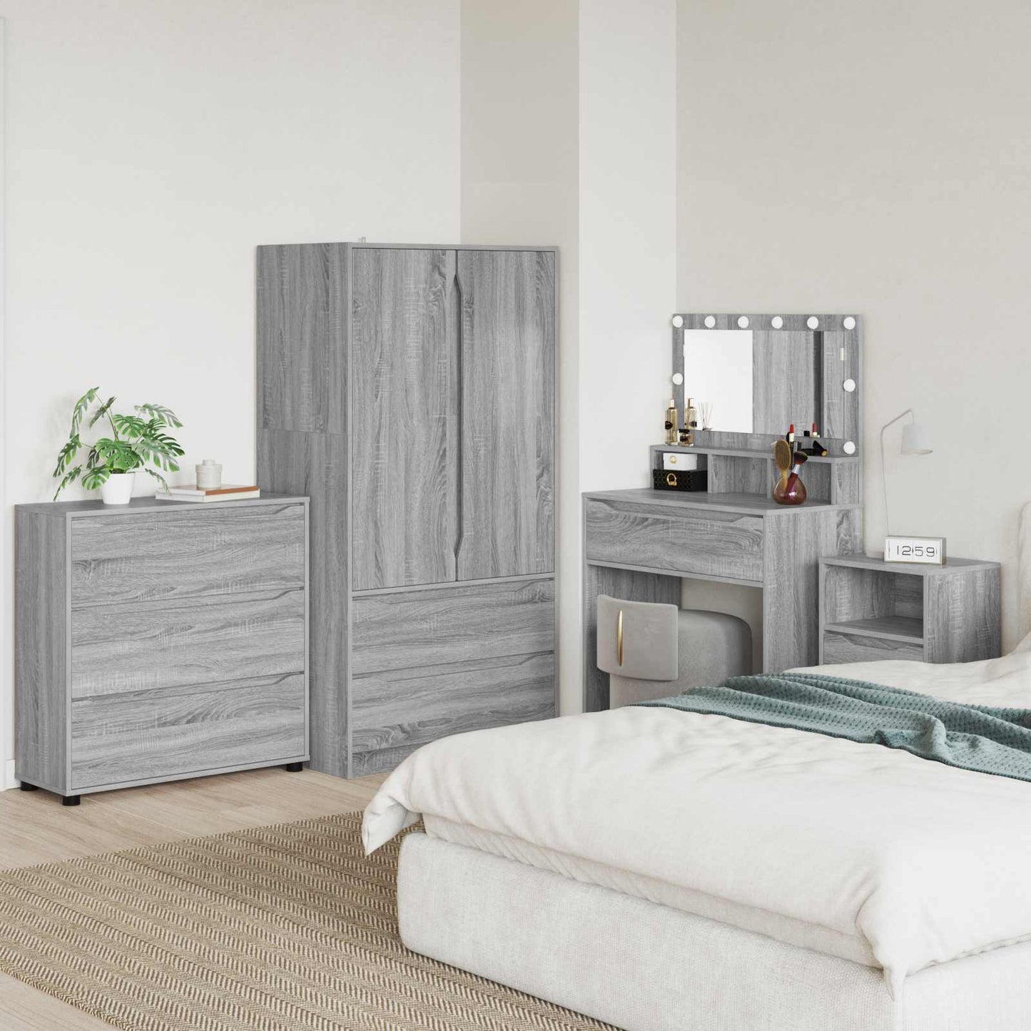 Aufbewahrungsschrank 80 x 31 x 81 cm Holzwerkstoff Sonoma-Grau