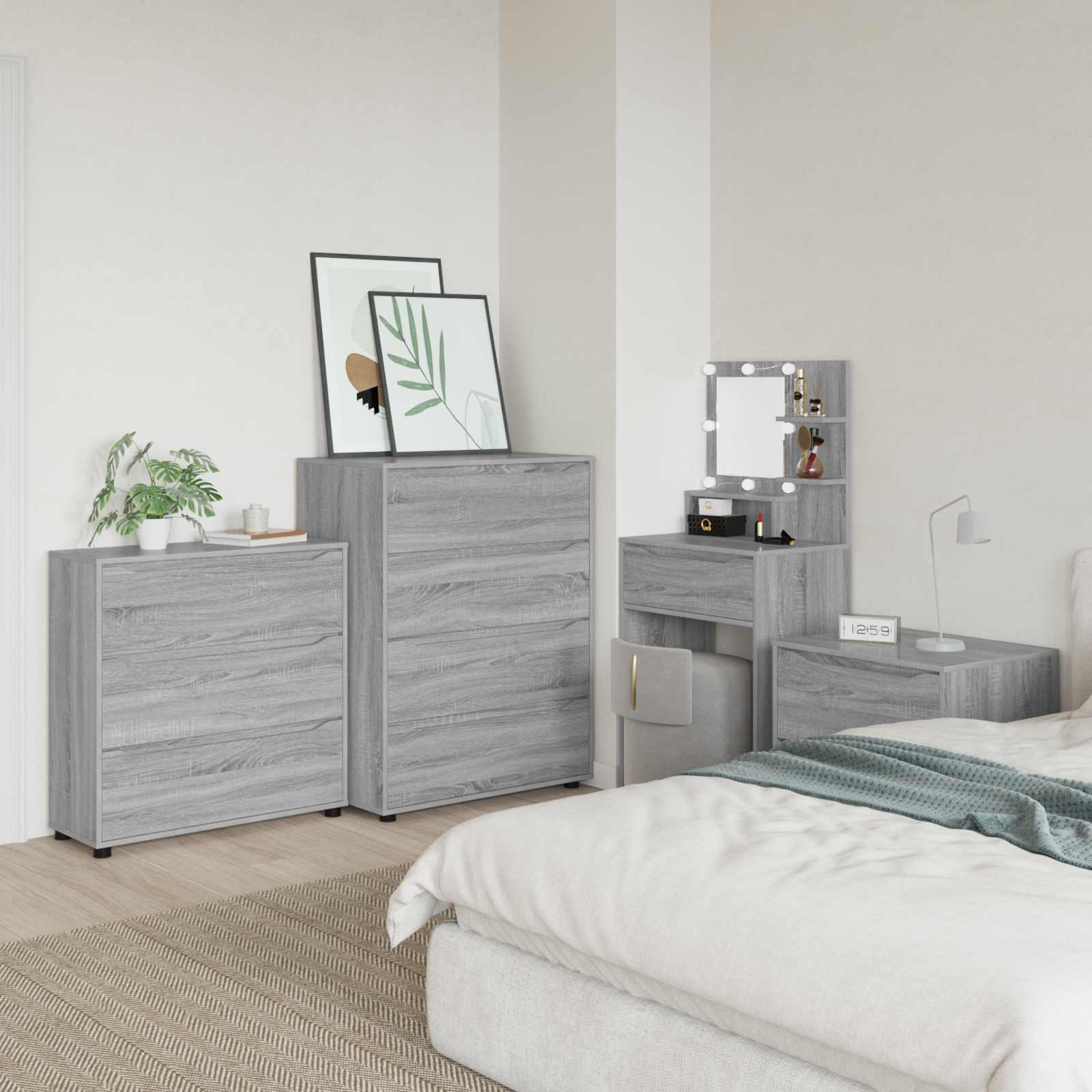 Aufbewahrungsschrank 80 x 31 x 81 cm Holzwerkstoff Sonoma-Grau