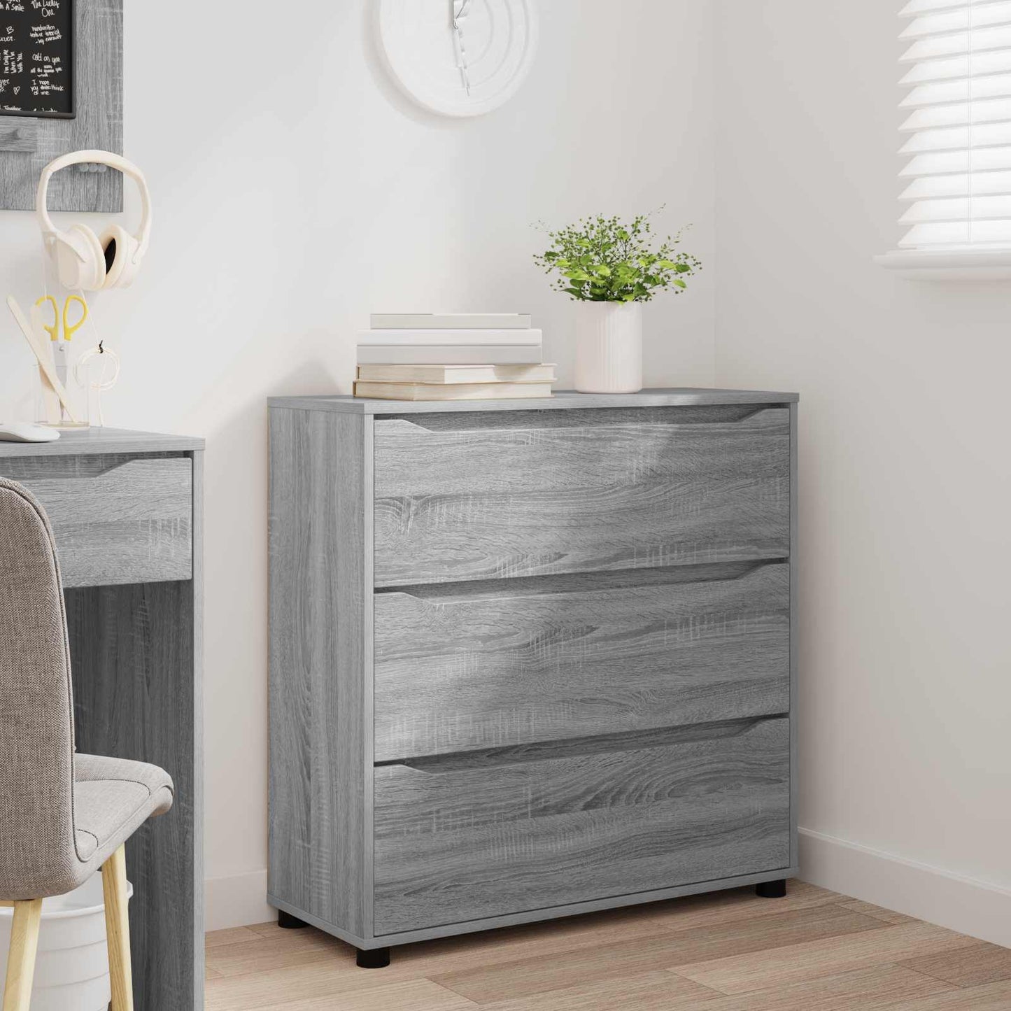 Aufbewahrungsschrank 80 x 31 x 81 cm Holzwerkstoff Sonoma-Grau