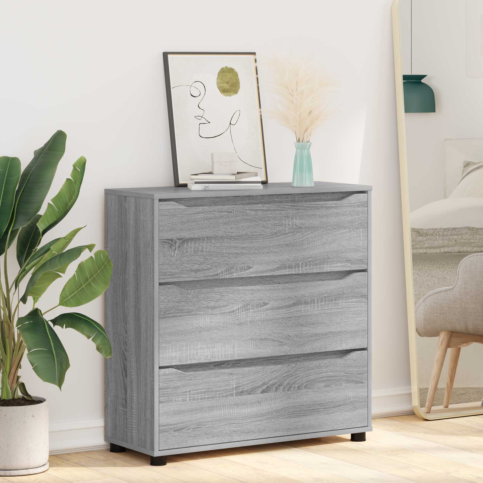 Aufbewahrungsschrank 80 x 31 x 81 cm Holzwerkstoff Sonoma-Grau