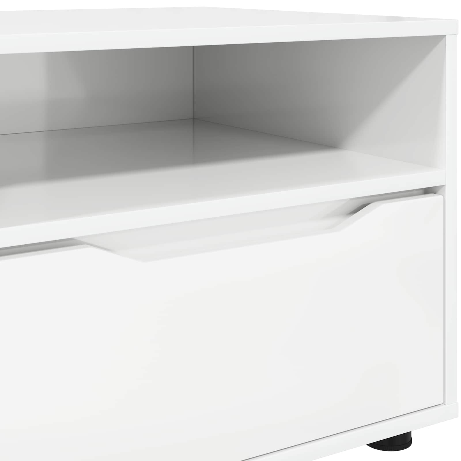 TV-Schränk 100 x 48 x 43 cm Hochglanz Weiß Holzwerkstoff