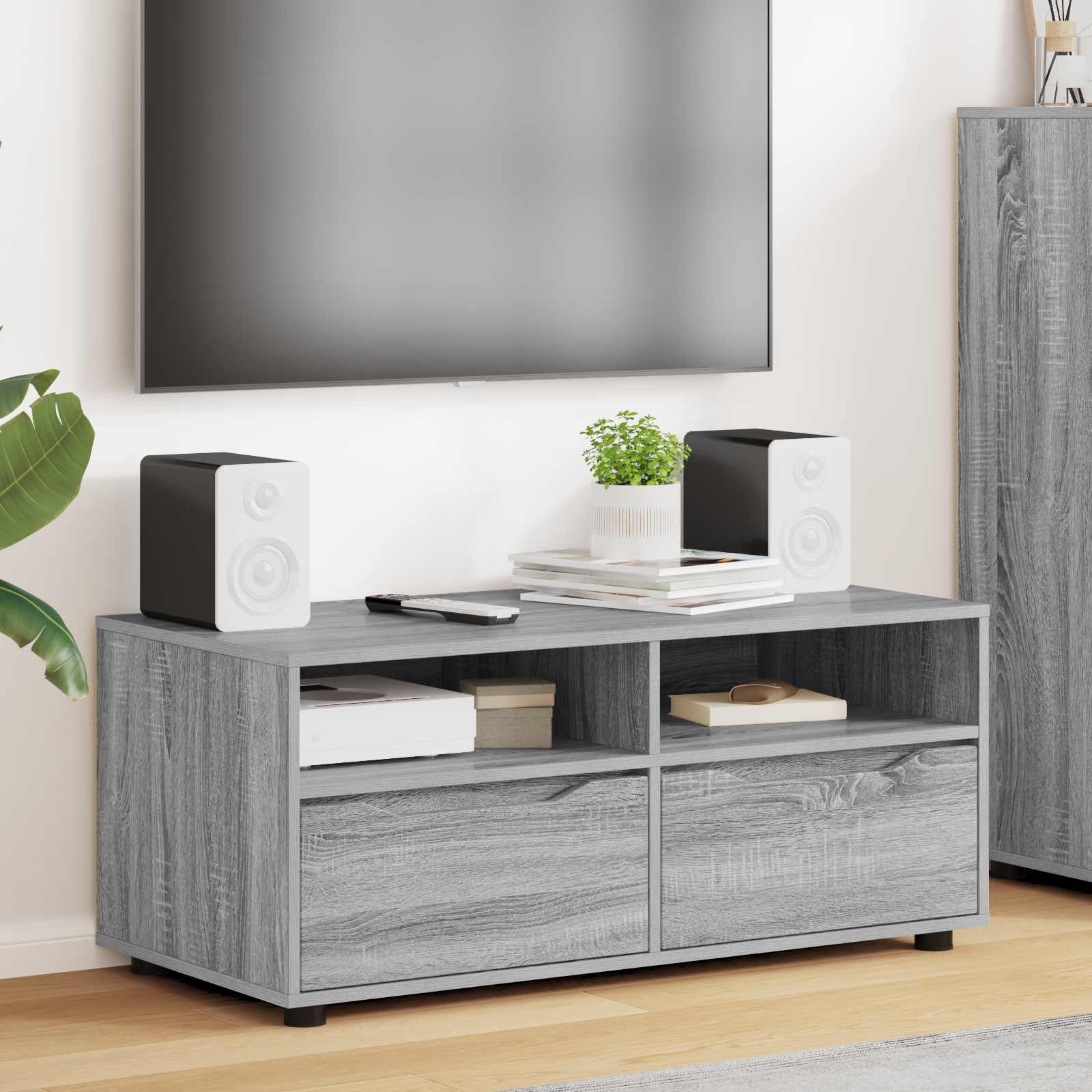 TV-Schränk 100 x 48 x 43 cm Graues Sonoma Holzwerkstoff