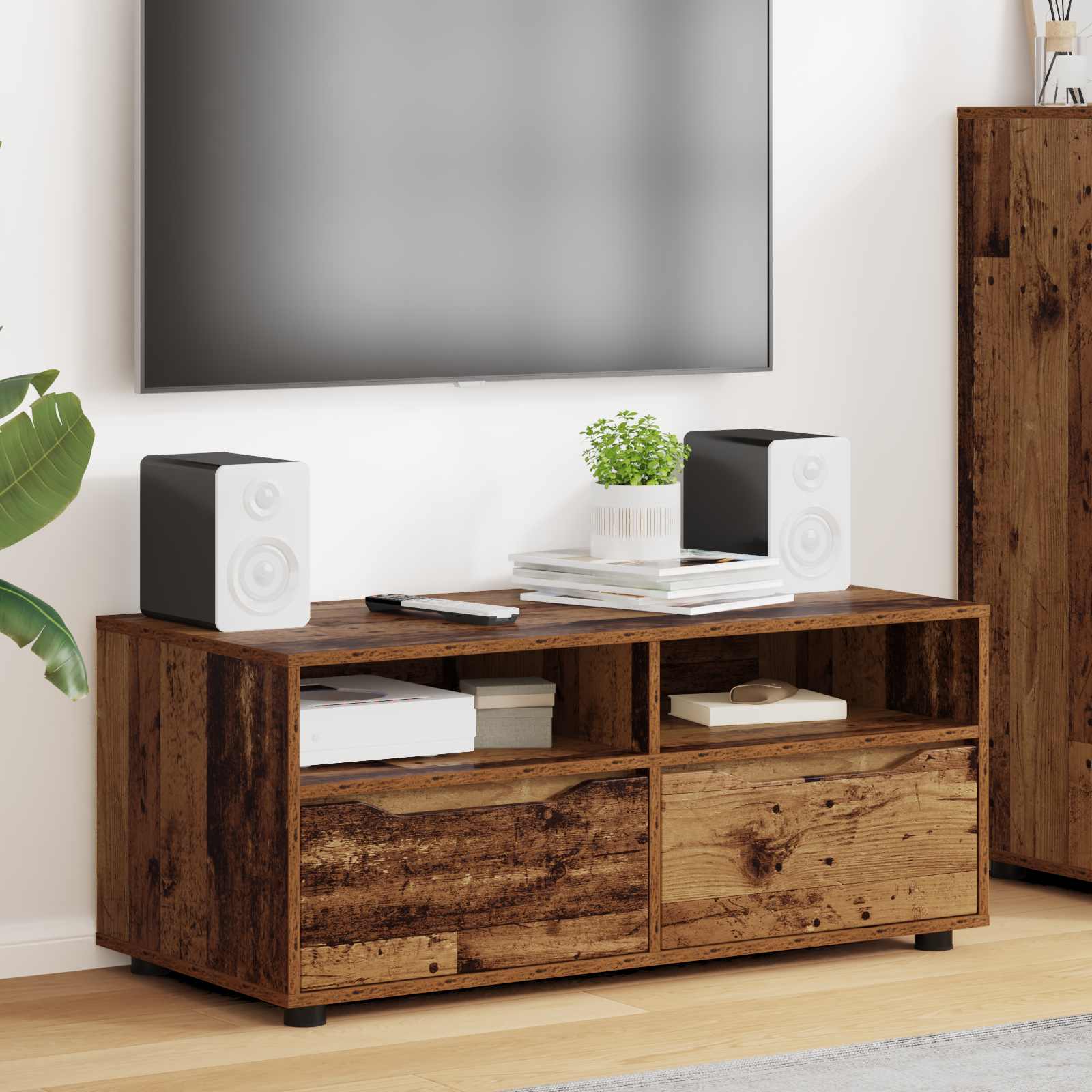 TV-Schränk 100 x 48 x 43 cm Altholz Holzwerkstoff