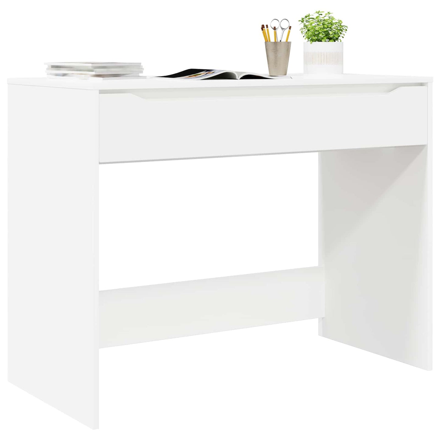 Schreibtisch mit Schubladen Weiß 100 x 50 x 78 cm Holzwerkstoff