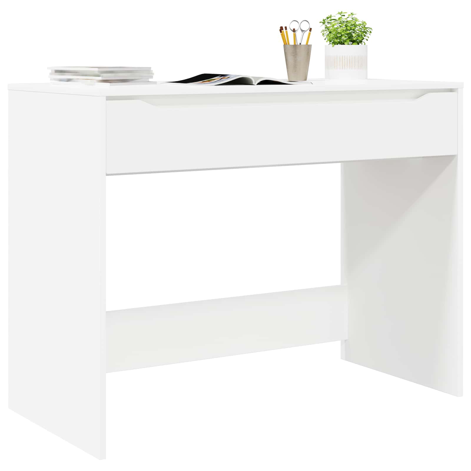 Schreibtisch mit Schubladen Weiß 100 x 50 x 78 cm Holzwerkstoff