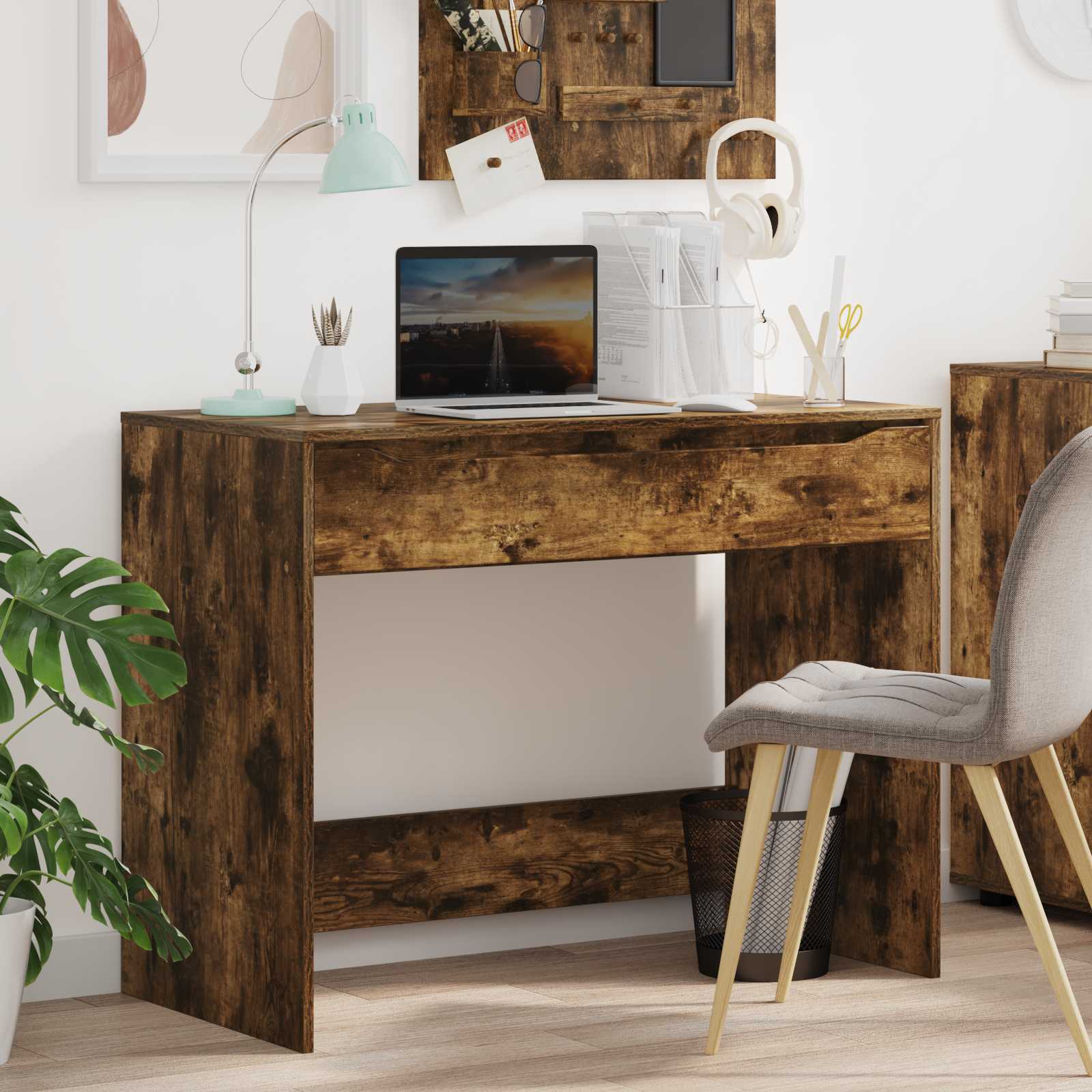 Schreibtisch mit Schublade Geräucherte Eiche 100 x 50 x 78 cm