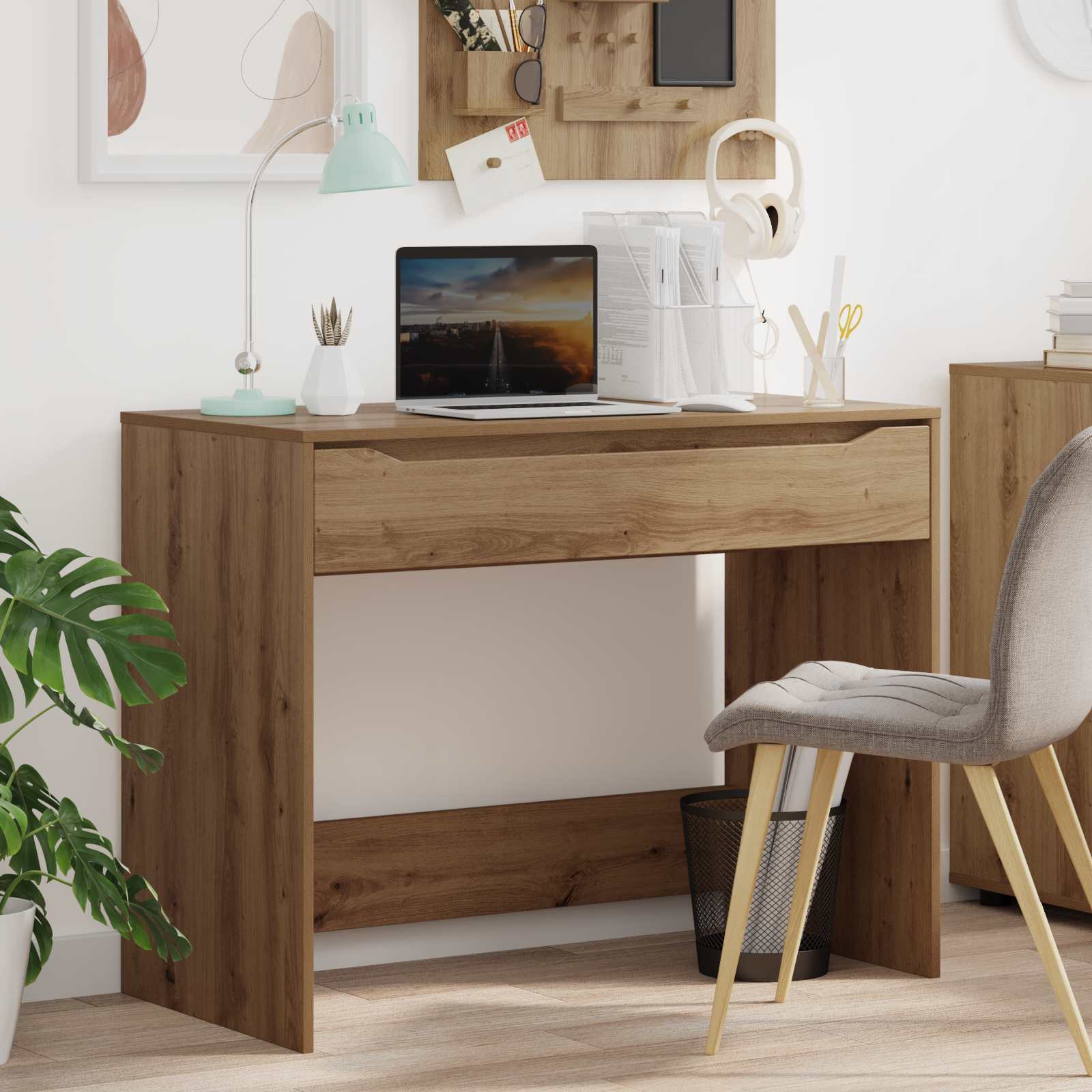 Schreibtisch mit Schublade Artisan-Eiche Holzwerkstoff