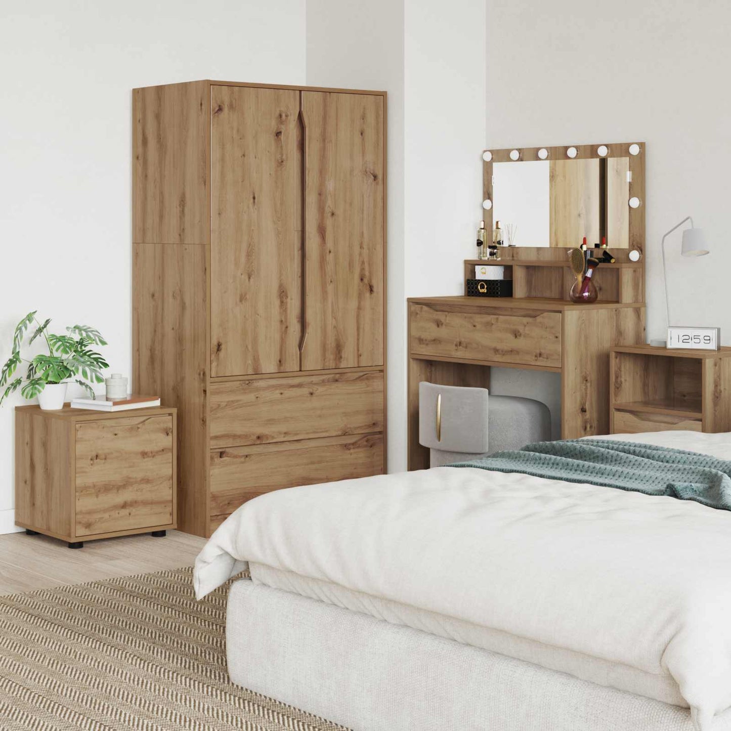 Badezimmerschrank 40,5 x 40 x 44 cm Holzwerkstoff Artisan-Eiche