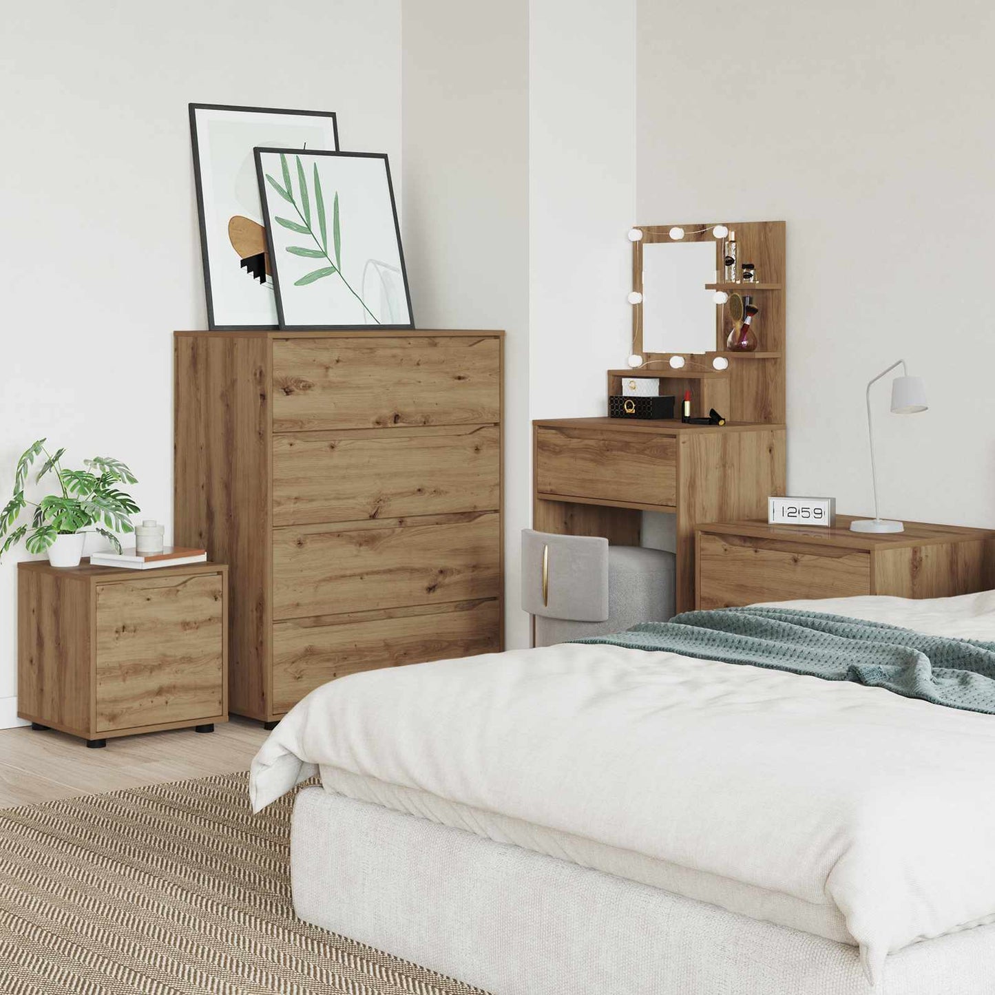 Badezimmerschrank 40,5 x 40 x 44 cm Holzwerkstoff Artisan-Eiche
